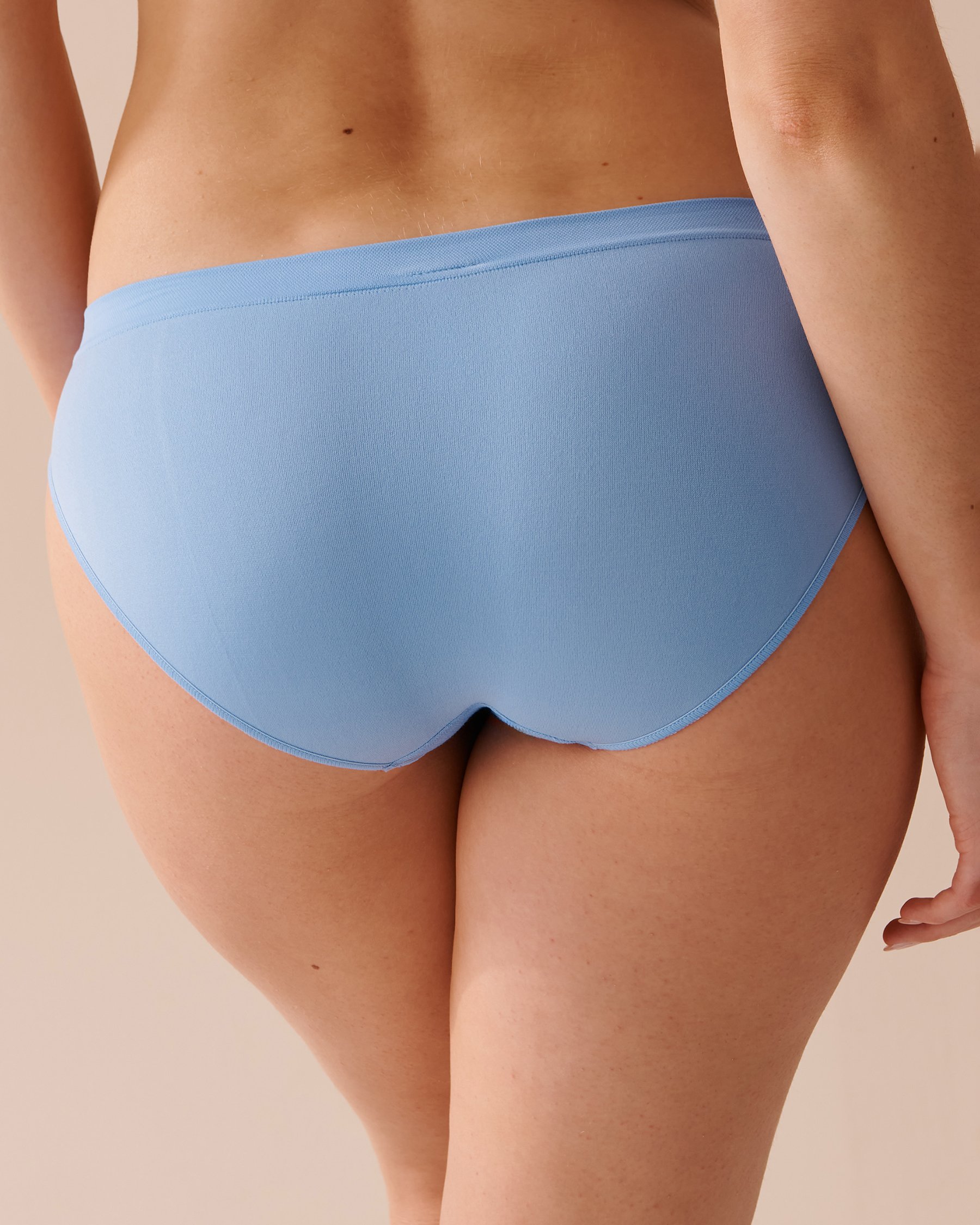 LA VIE EN ROSE Culotte bikini tissu sans coutures Bleu ciel 20200459 - View2