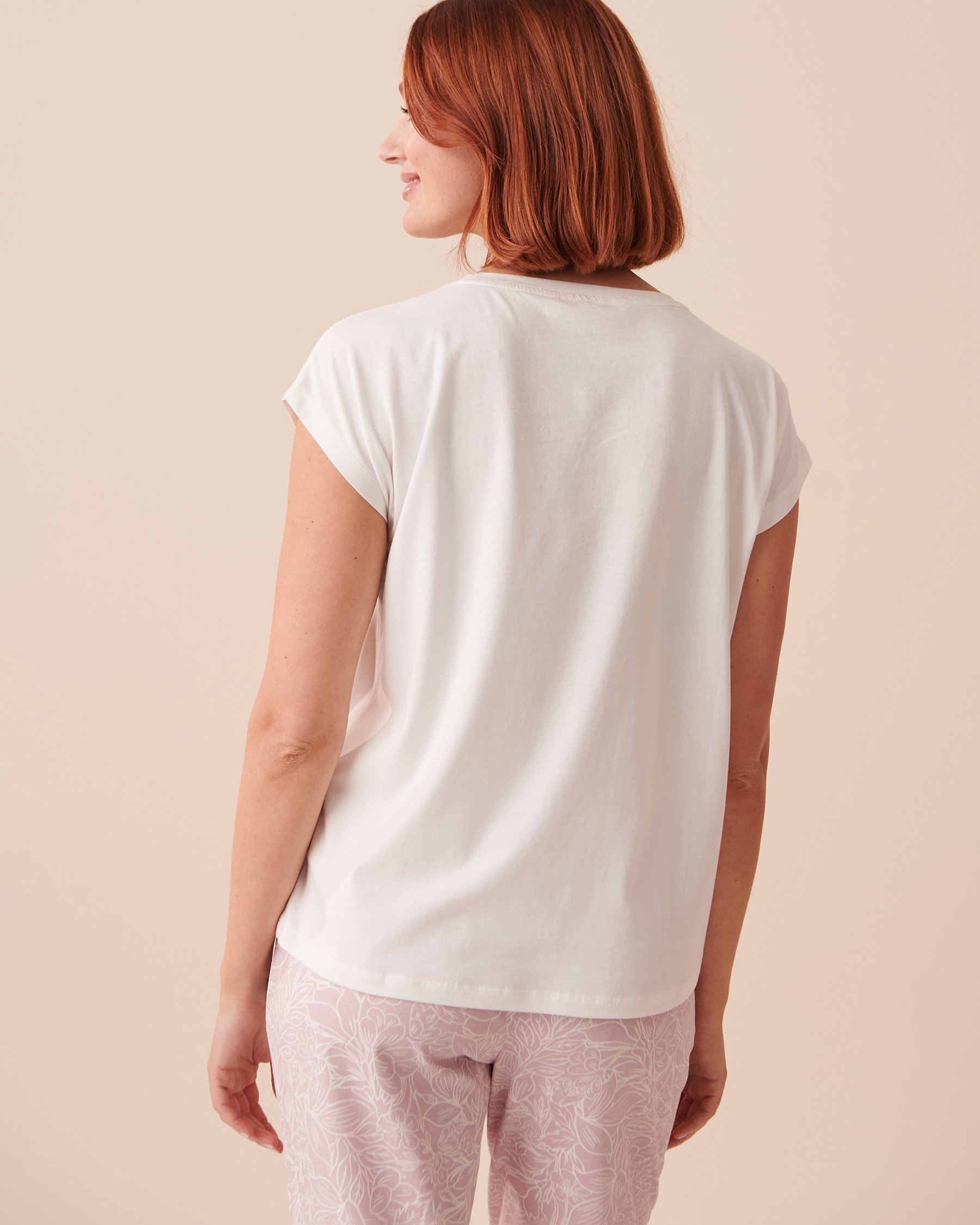 LA VIE EN ROSE Floral Crew Neck T-shirt White 40100553 - View2