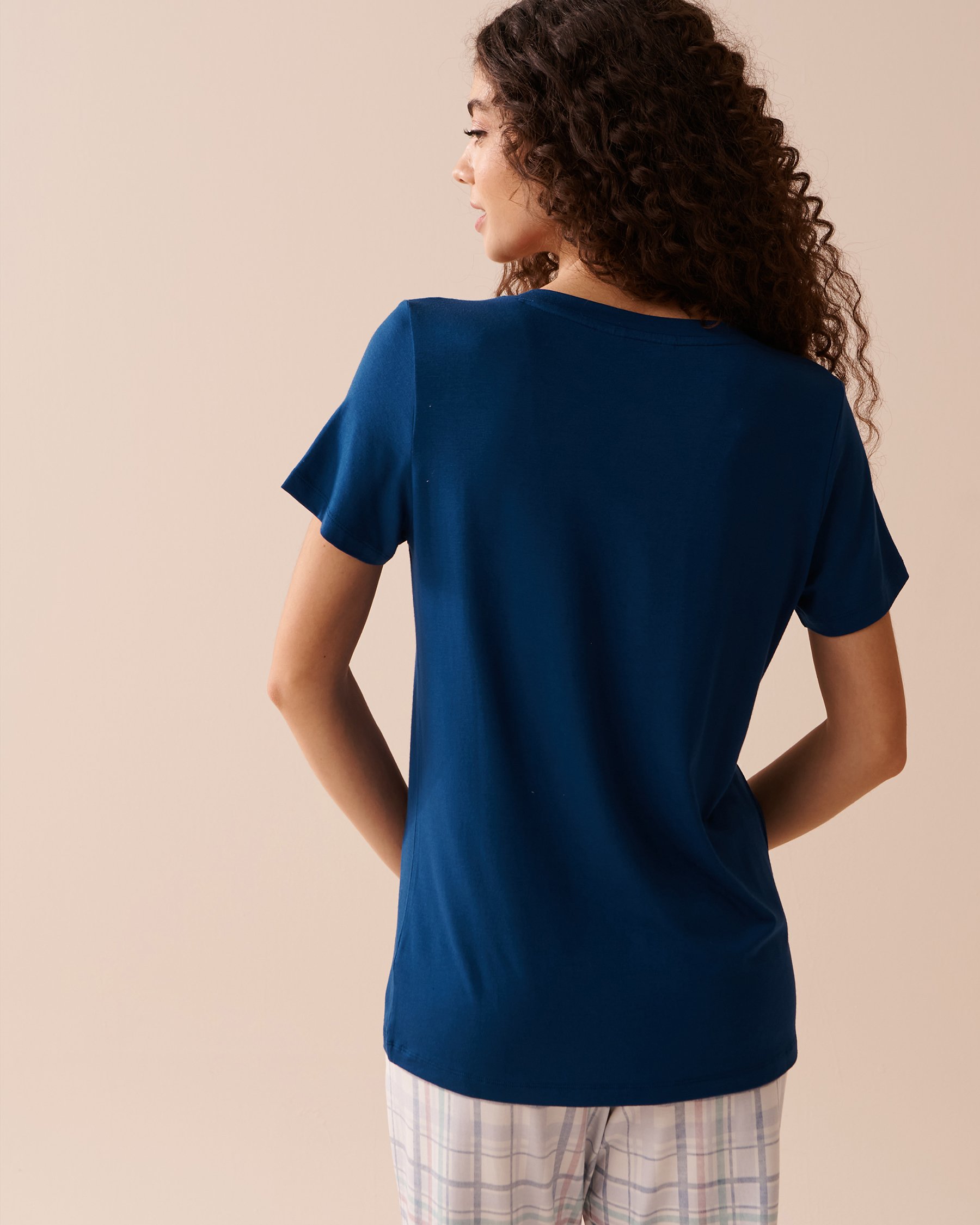 LA VIE EN ROSE Hummingbird Print Bamboo T-shirt Dark Blue 40100563 - View2