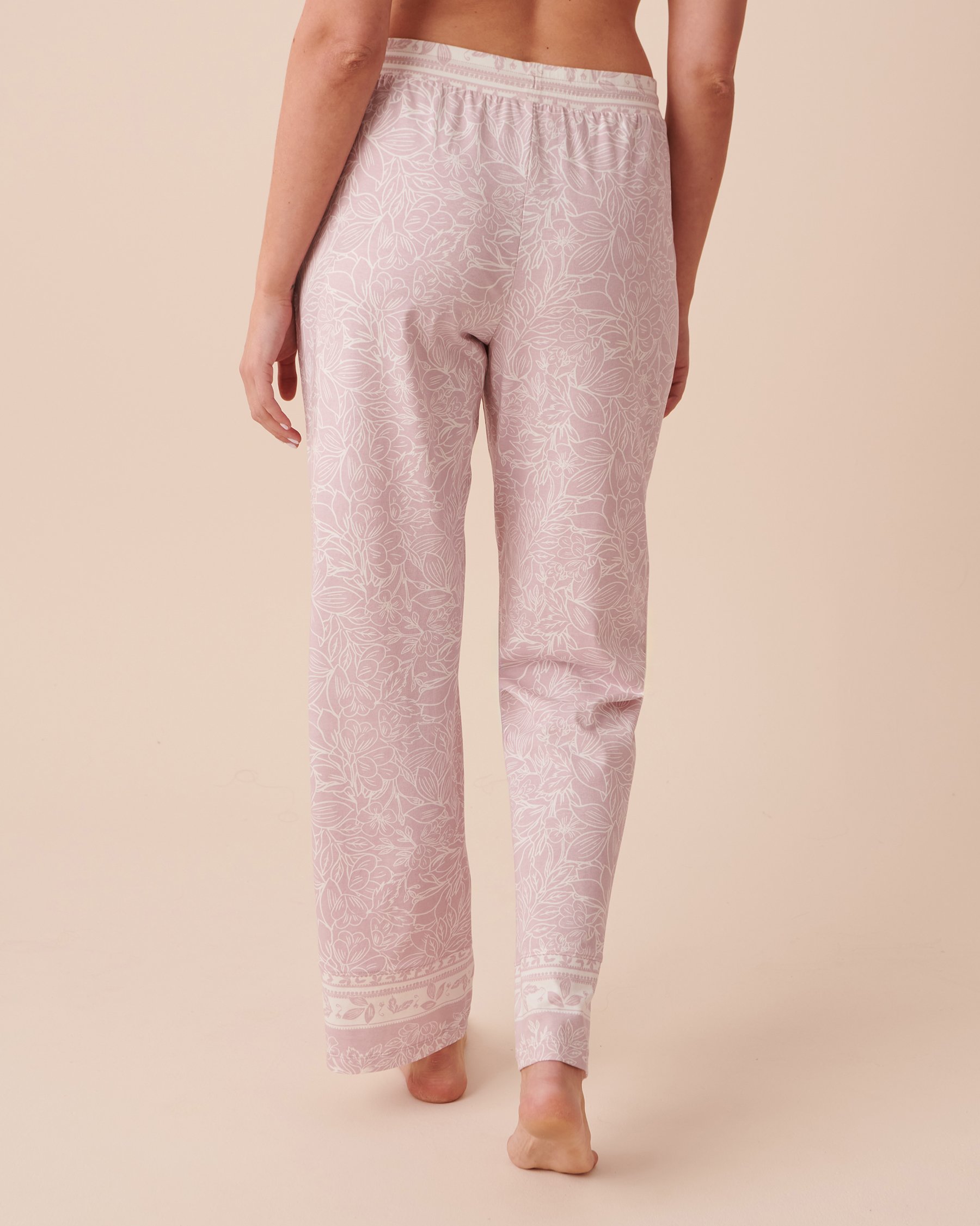 LA VIE EN ROSE Floral Straight Leg Pants Dusty Rose Floral 40200545 - View2