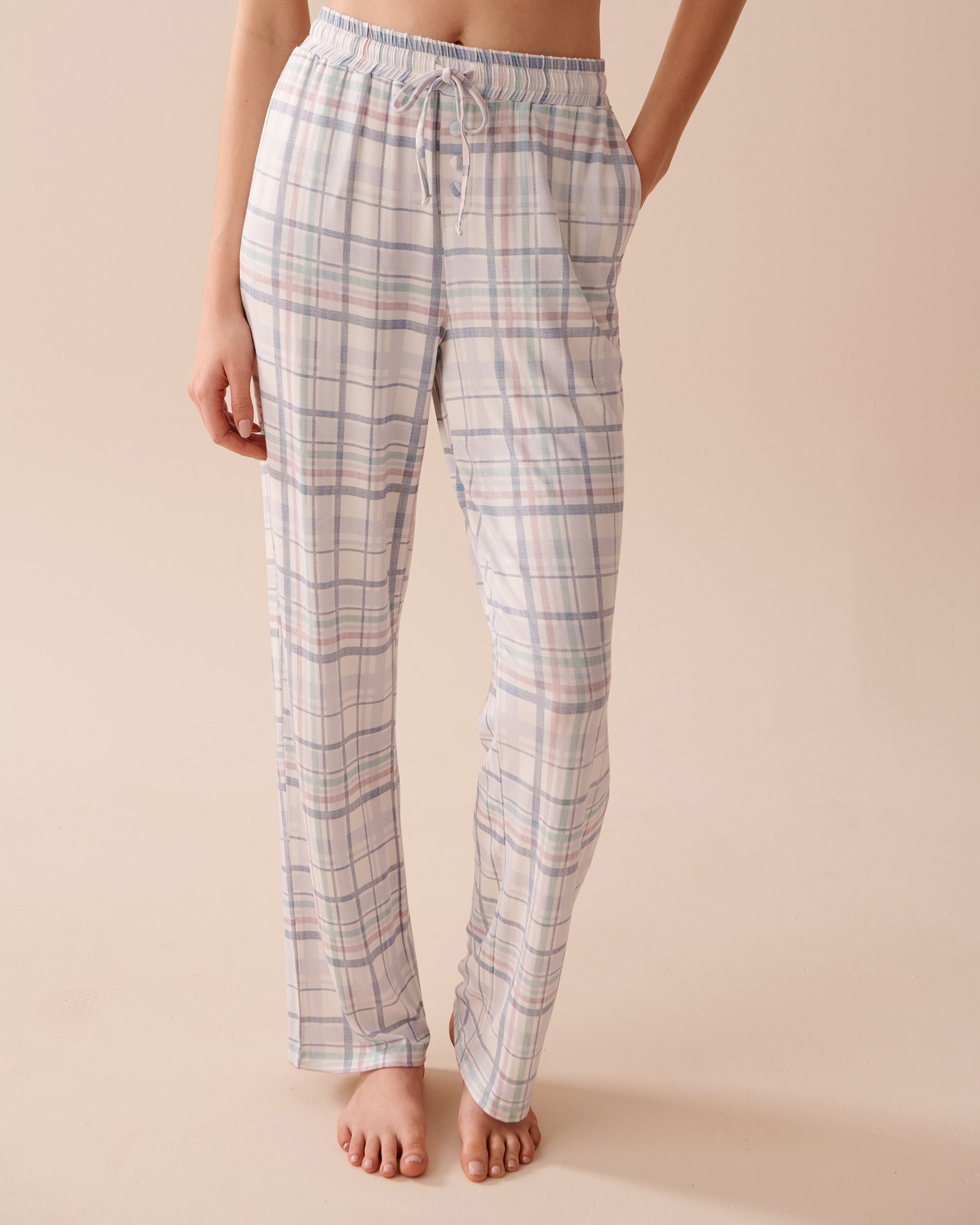 LA VIE EN ROSE Pastel Plaid Bamboo Pajama Pants Pastel Plaid 40200556 - View1