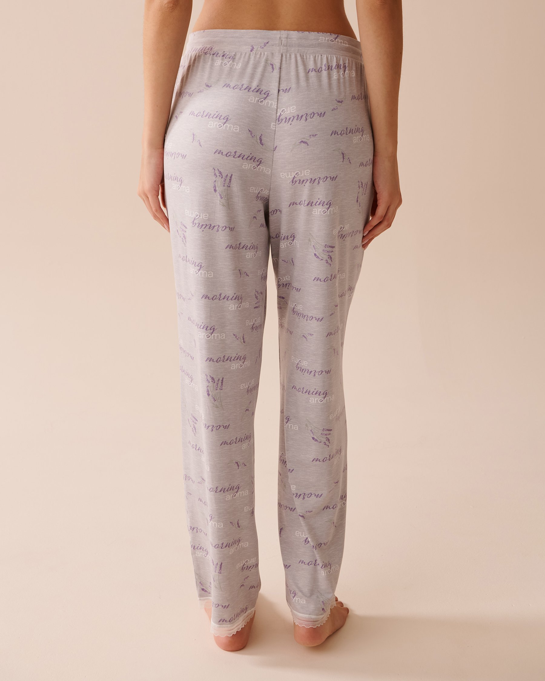 LA VIE EN ROSE Pantalon de pyjama ultra doux Mélange gris clair 40200558 - Voir2