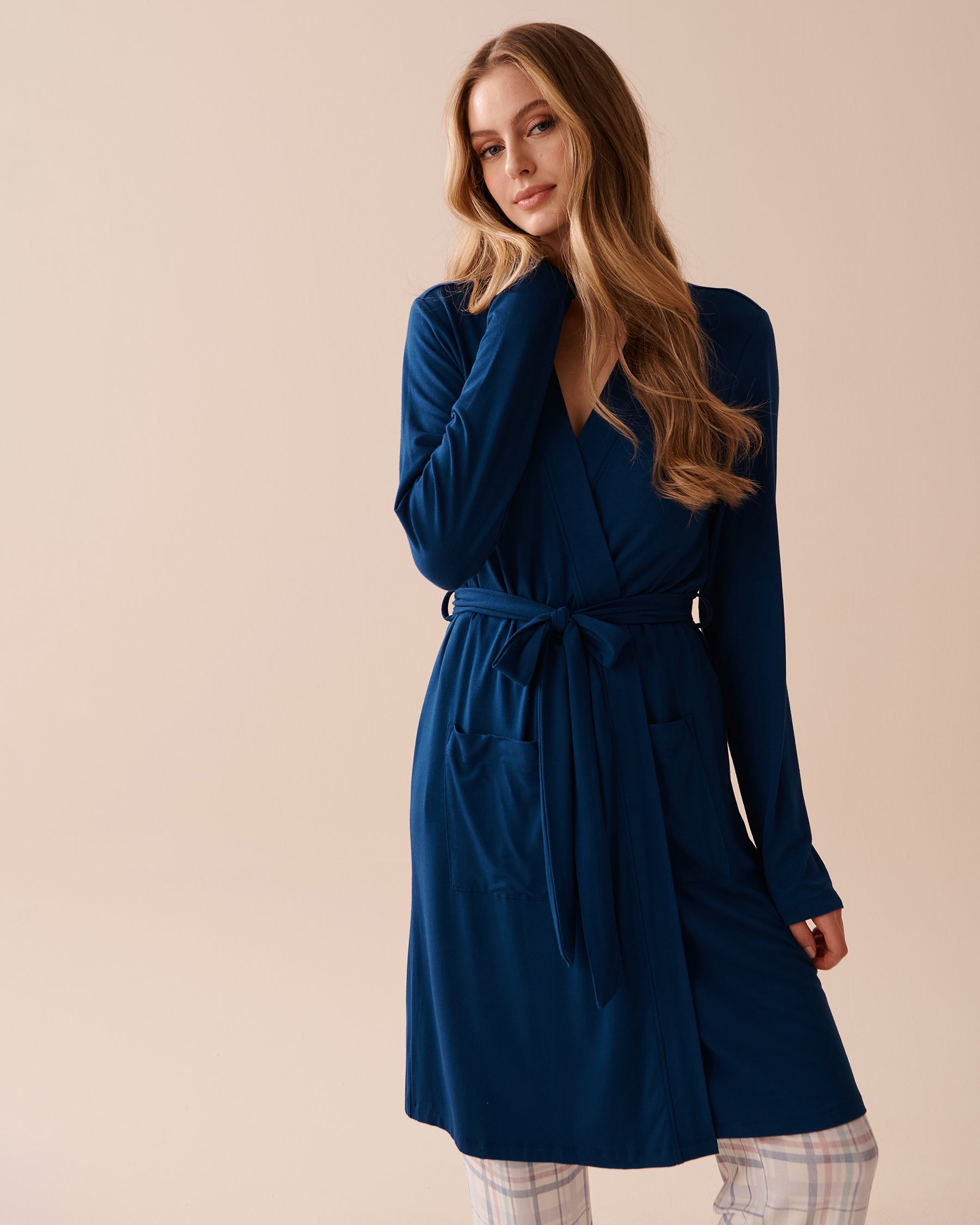 LA VIE EN ROSE Bamboo Kimono Dark Blue 40500346 - View1