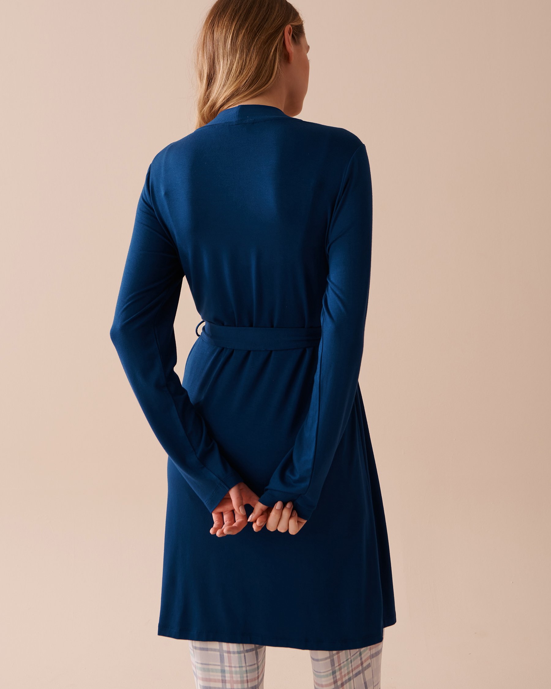 LA VIE EN ROSE Bamboo Kimono Dark Blue 40500346 - View2