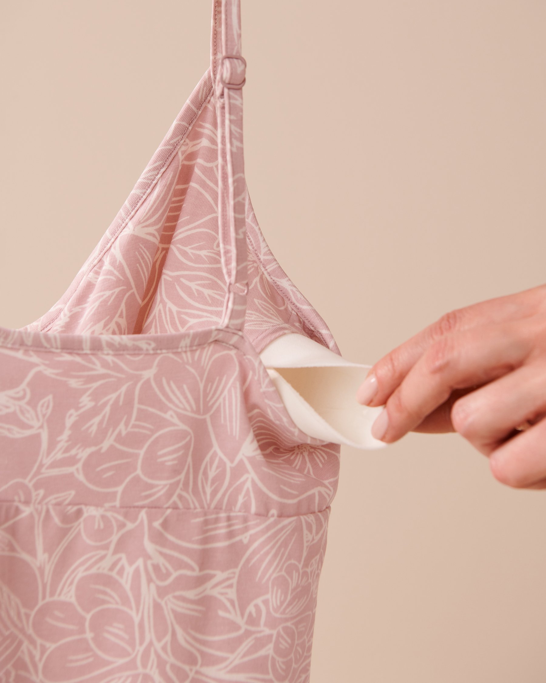 LA VIE EN ROSE Floral Thin Straps Nightie Dusty Rose Floral 40500340 - View4