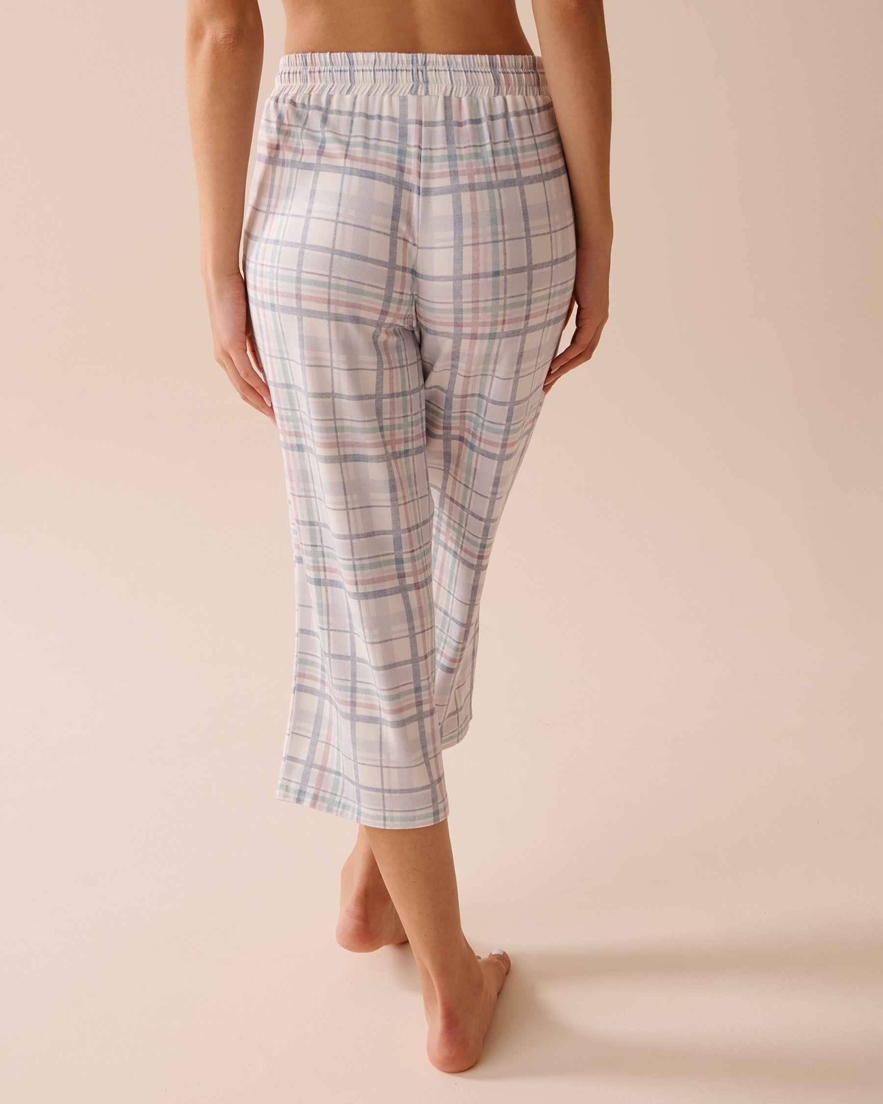 LA VIE EN ROSE Pastel Plaid Bamboo Capris Pastel Plaid 40200555 - View2