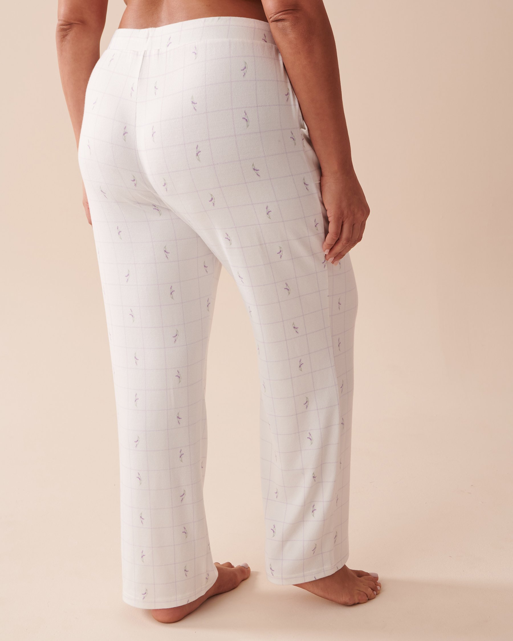 LA VIE EN ROSE Recycled Fibers Lavender Plaid Pajama Pants Lavender Plaid 40200542 - View2