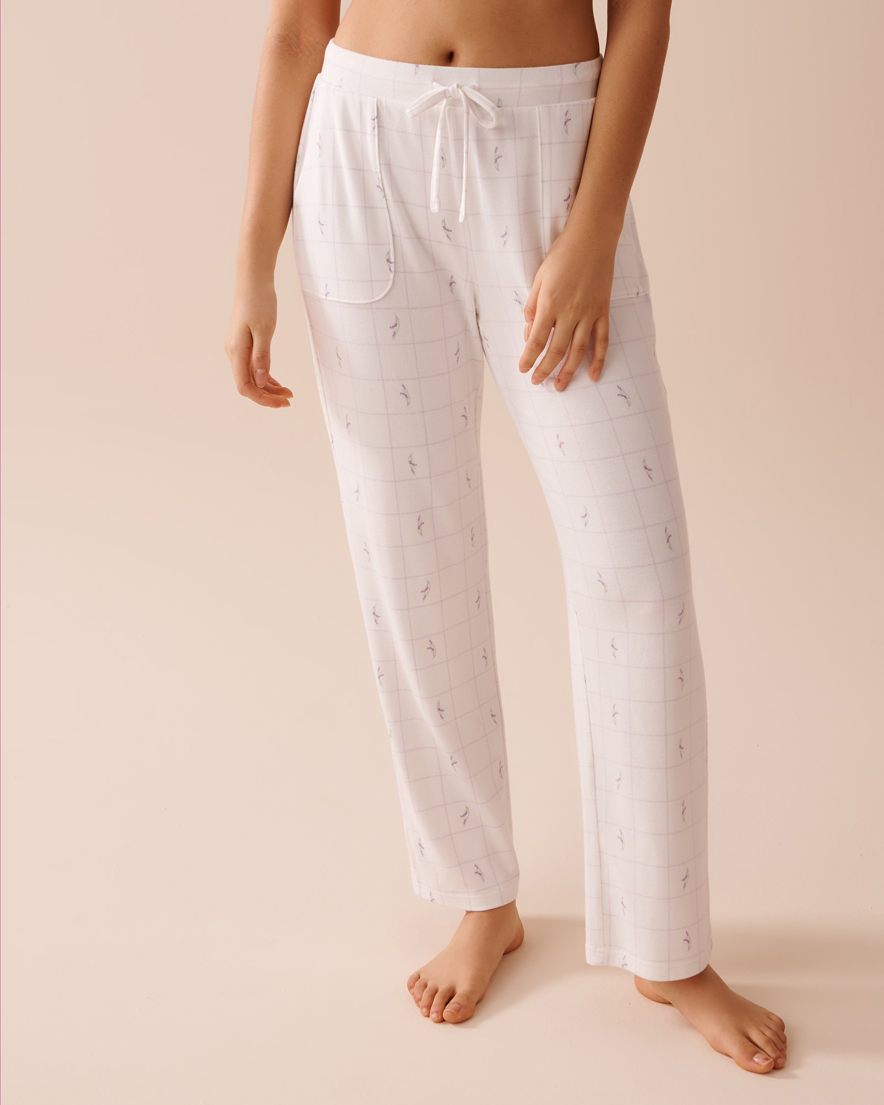 LA VIE EN ROSE Recycled Fibers Lavender Plaid Pajama Pants Lavender Plaid 40200542 - View3