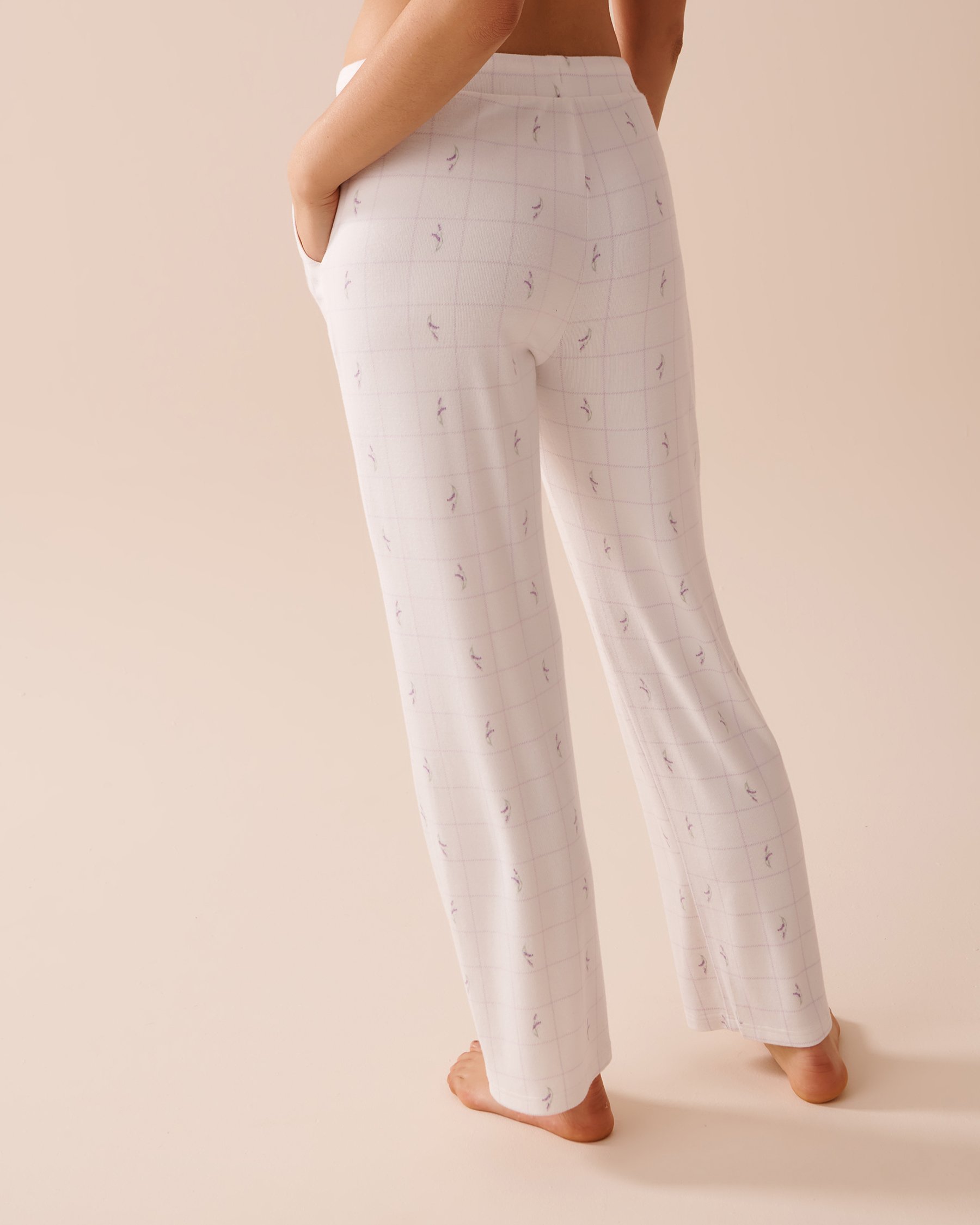 LA VIE EN ROSE Recycled Fibers Lavender Plaid Pajama Pants Lavender Plaid 40200542 - View4