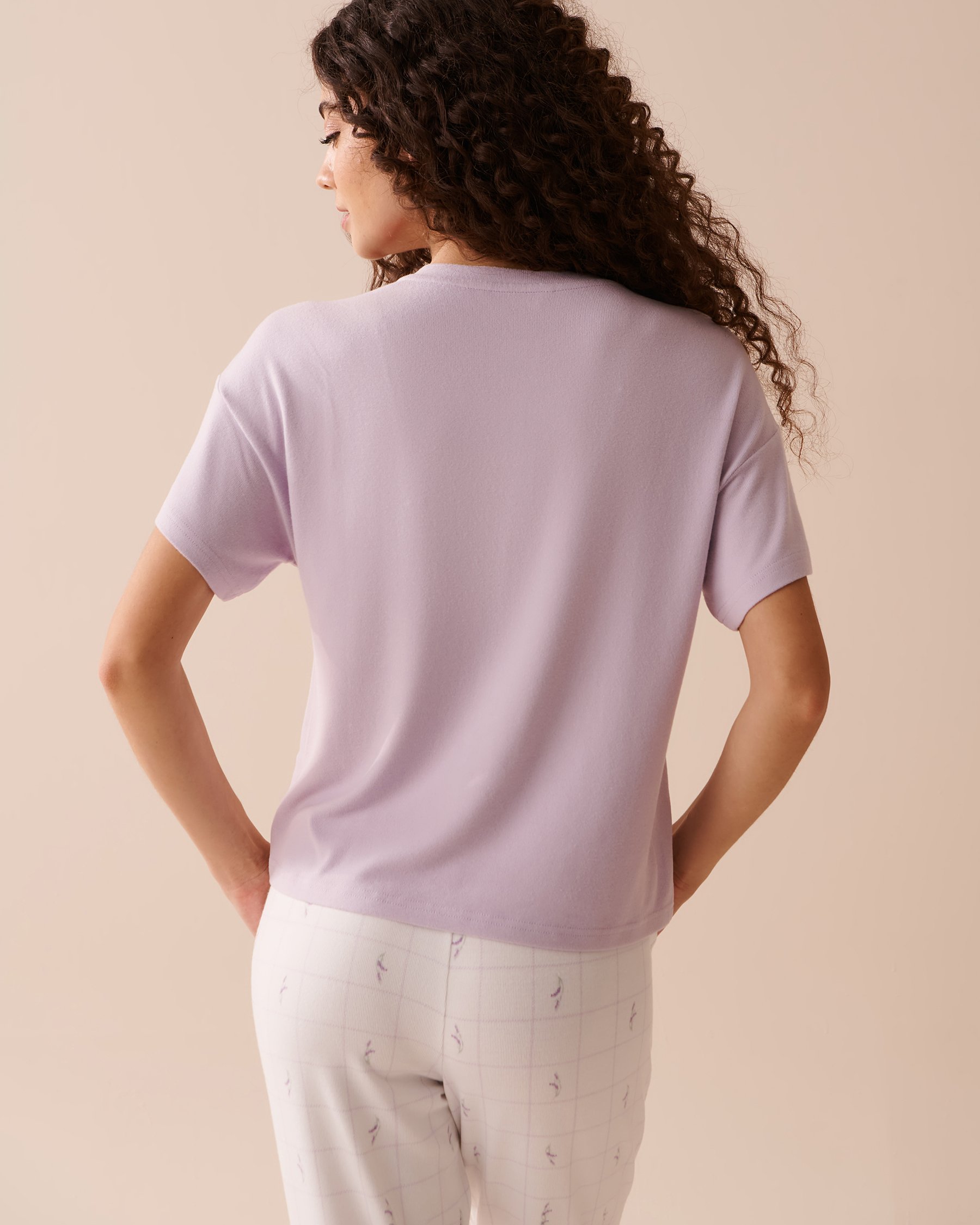 LA VIE EN ROSE Recycled Fibers Lavender Print T-shirt Lavender 40100549 - View2