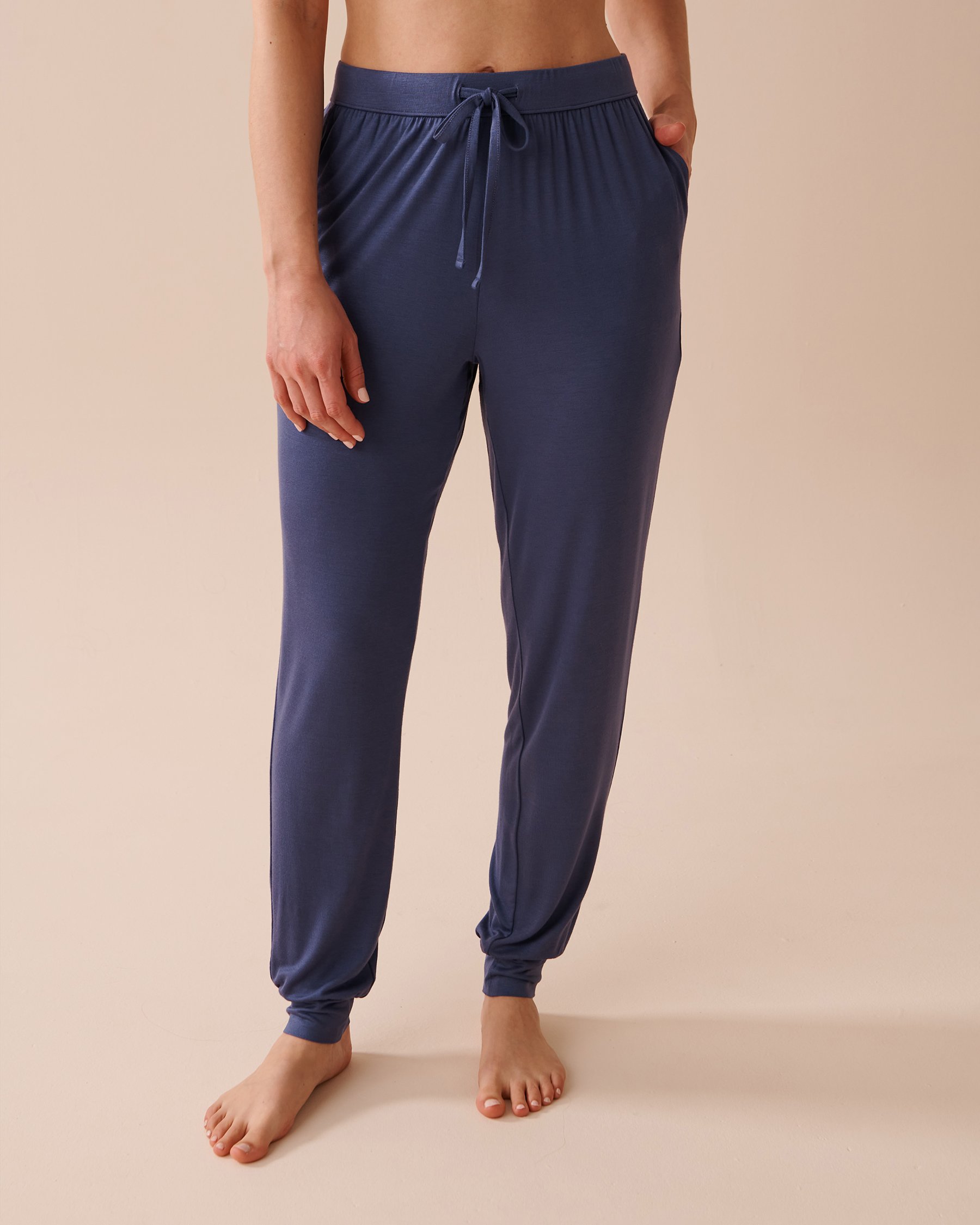 LA VIE EN ROSE Soft Jersey Jogger Pajama Pants Midnight blue 40200562 - View1