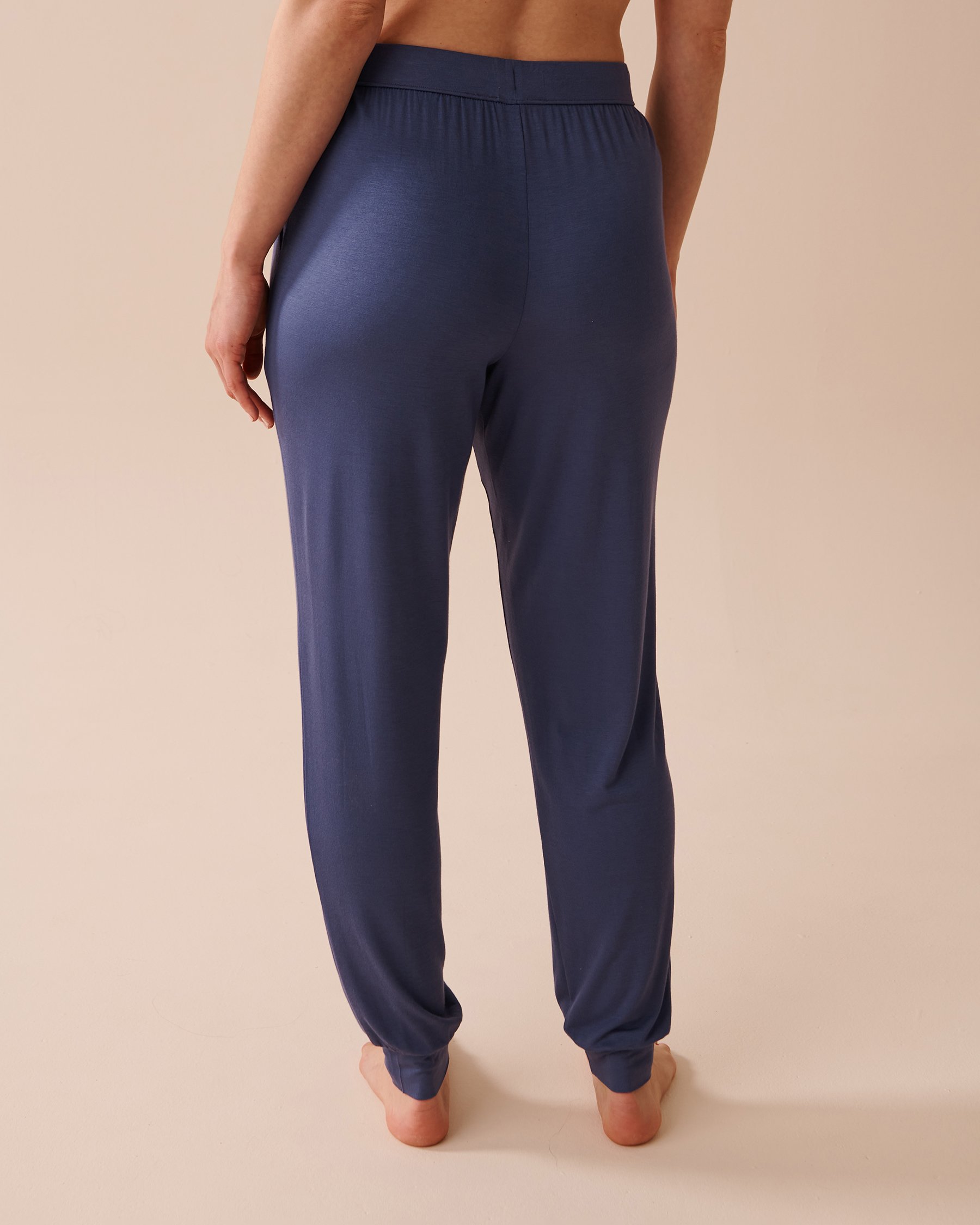 LA VIE EN ROSE Soft Jersey Jogger Pajama Pants Midnight blue 40200562 - View2