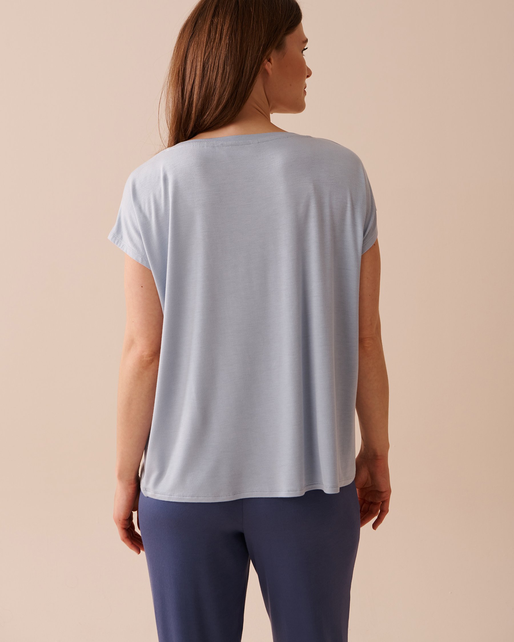 LA VIE EN ROSE Soft Jersey T-shirt Blue fog 40100569 - View2