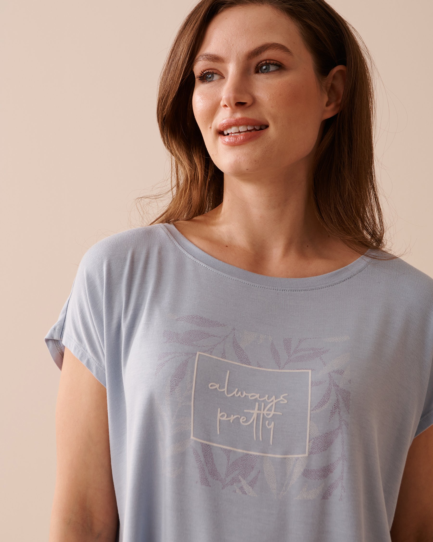 LA VIE EN ROSE Soft Jersey T-shirt Blue fog 40100569 - View3