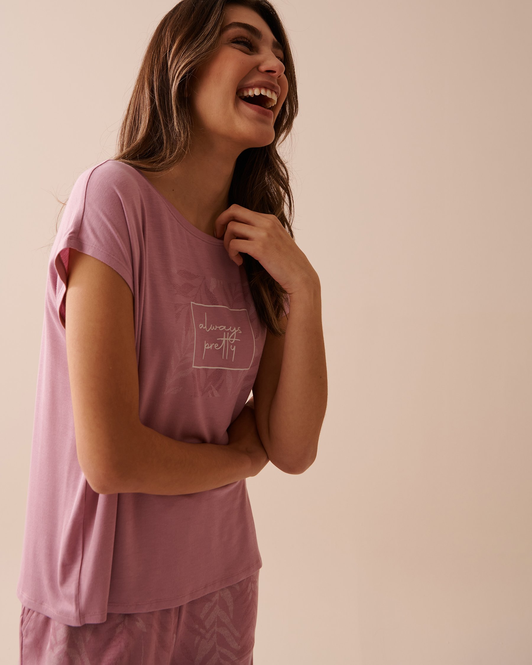 LA VIE EN ROSE T-shirt en jersey doux Orchidée 40100569 - View1