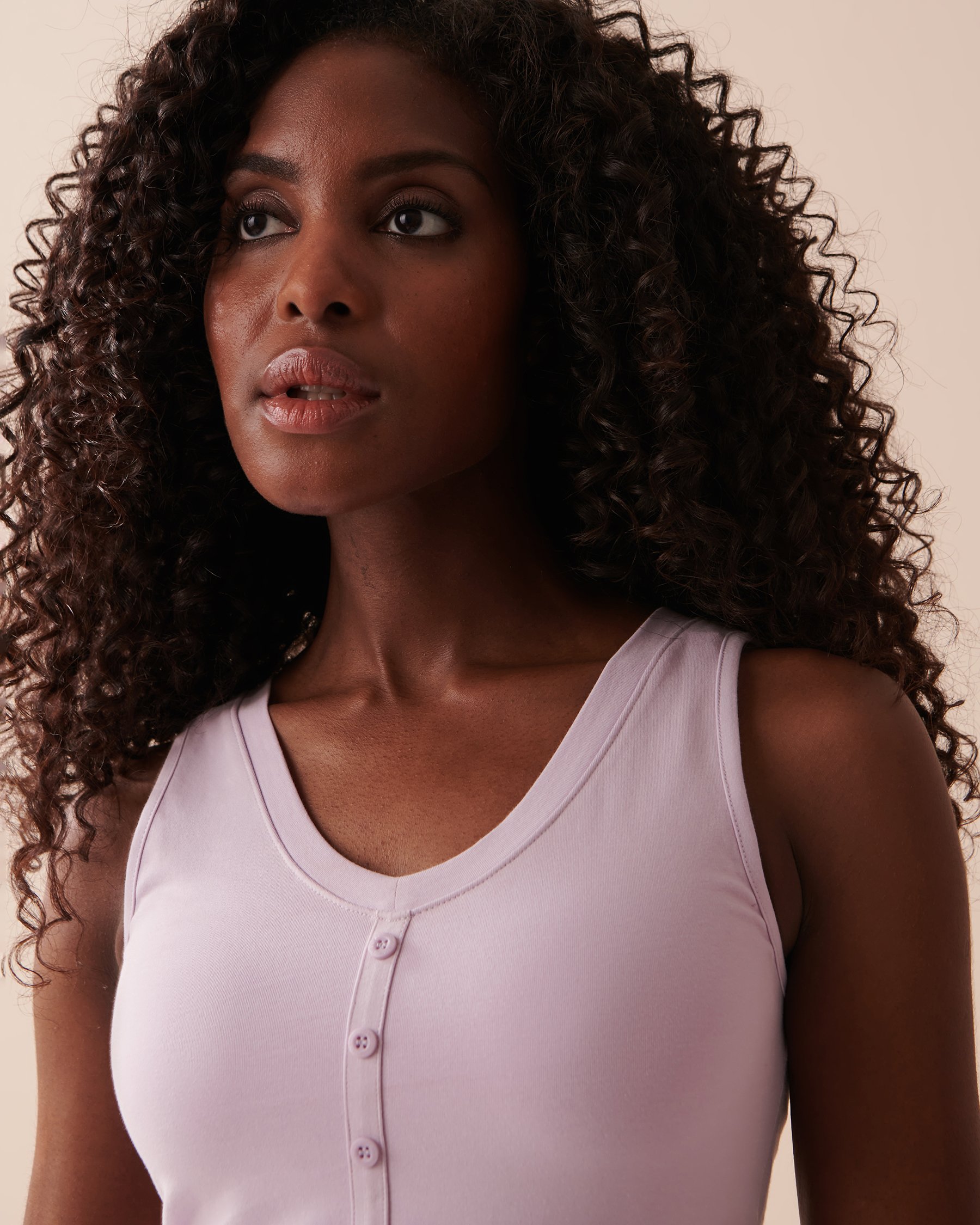 LA VIE EN ROSE Camisole courte unie Pétale d'orchidée 40100552 - View3