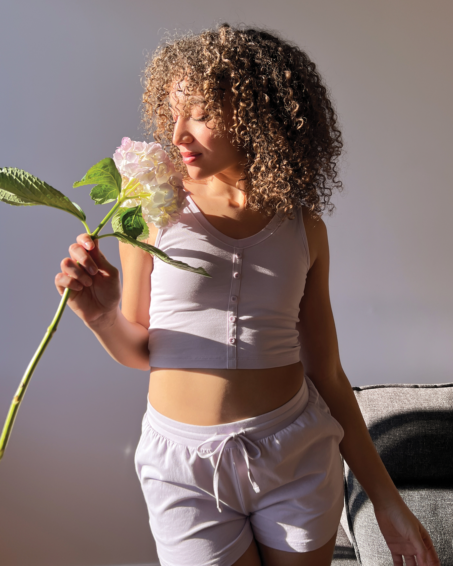 LA VIE EN ROSE Solid Pajama Shorts Orchid Petal 40200544 - View3