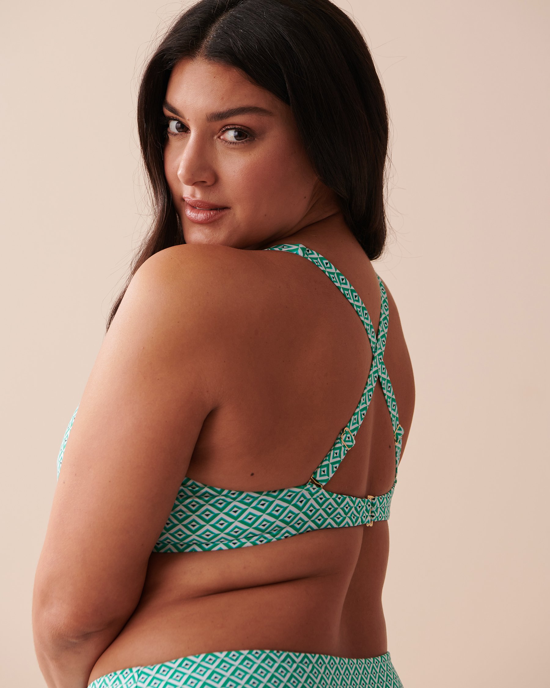 LA VIE EN ROSE AQUA Haut de bikini plongeant GREEN TILE Céramique verte 70100573 - Voir3