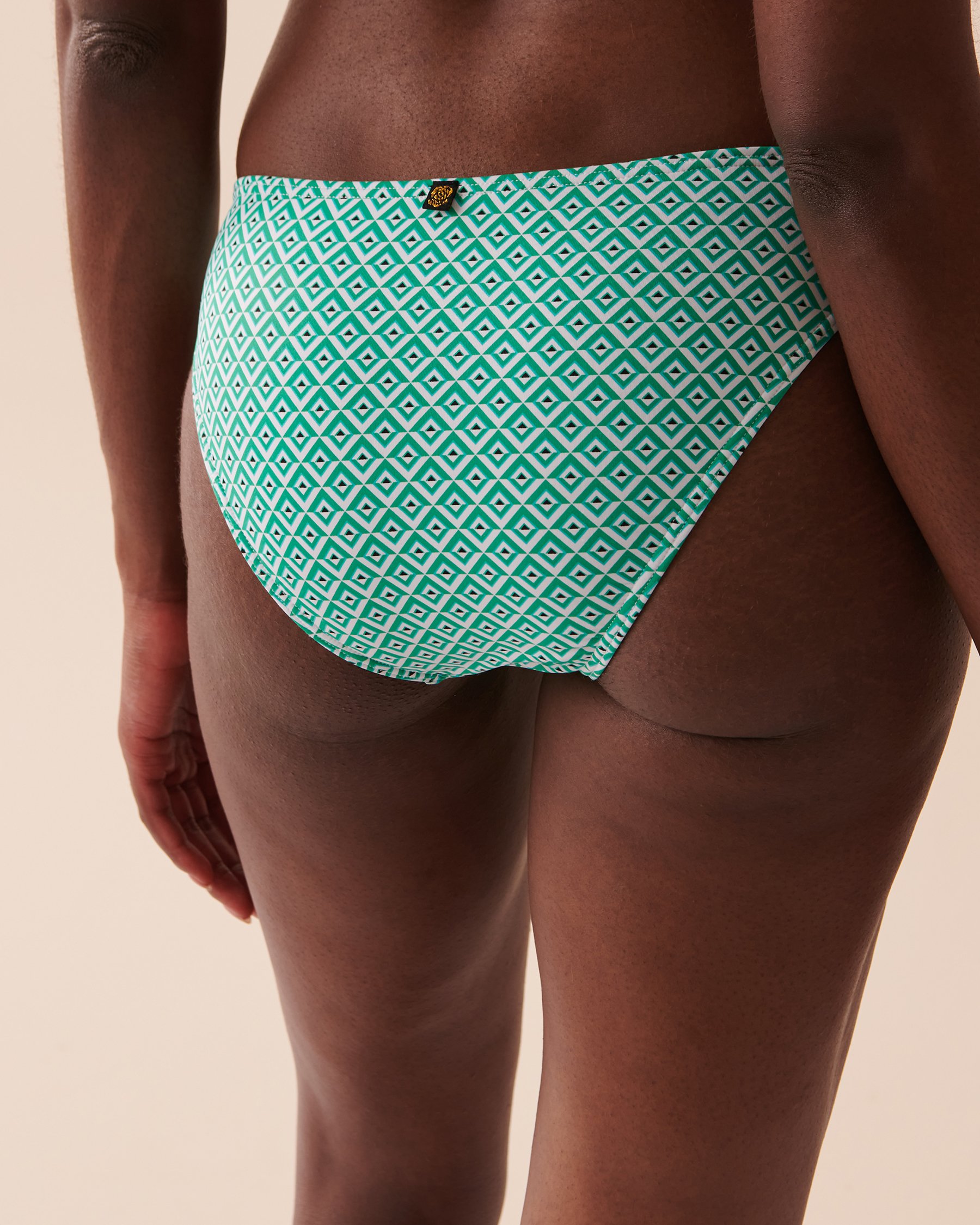 LA VIE EN ROSE AQUA Bas de bikini brésilien noué aux hanches GREEN TILE Céramique verte 70300539 - View3