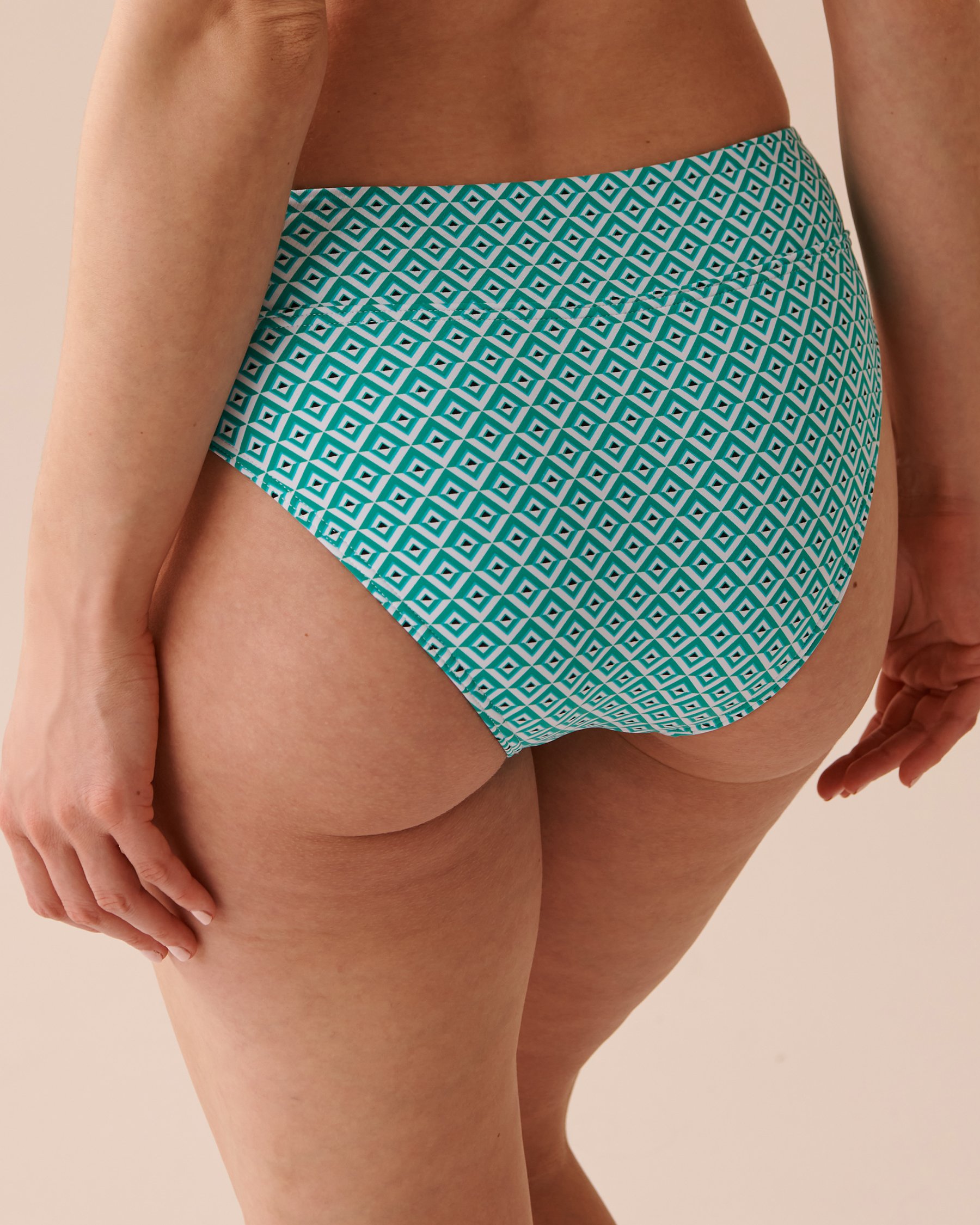 LA VIE EN ROSE AQUA Bas de bikini taille mi-haute GREEN TILE Céramique verte 70300540 - Voir5