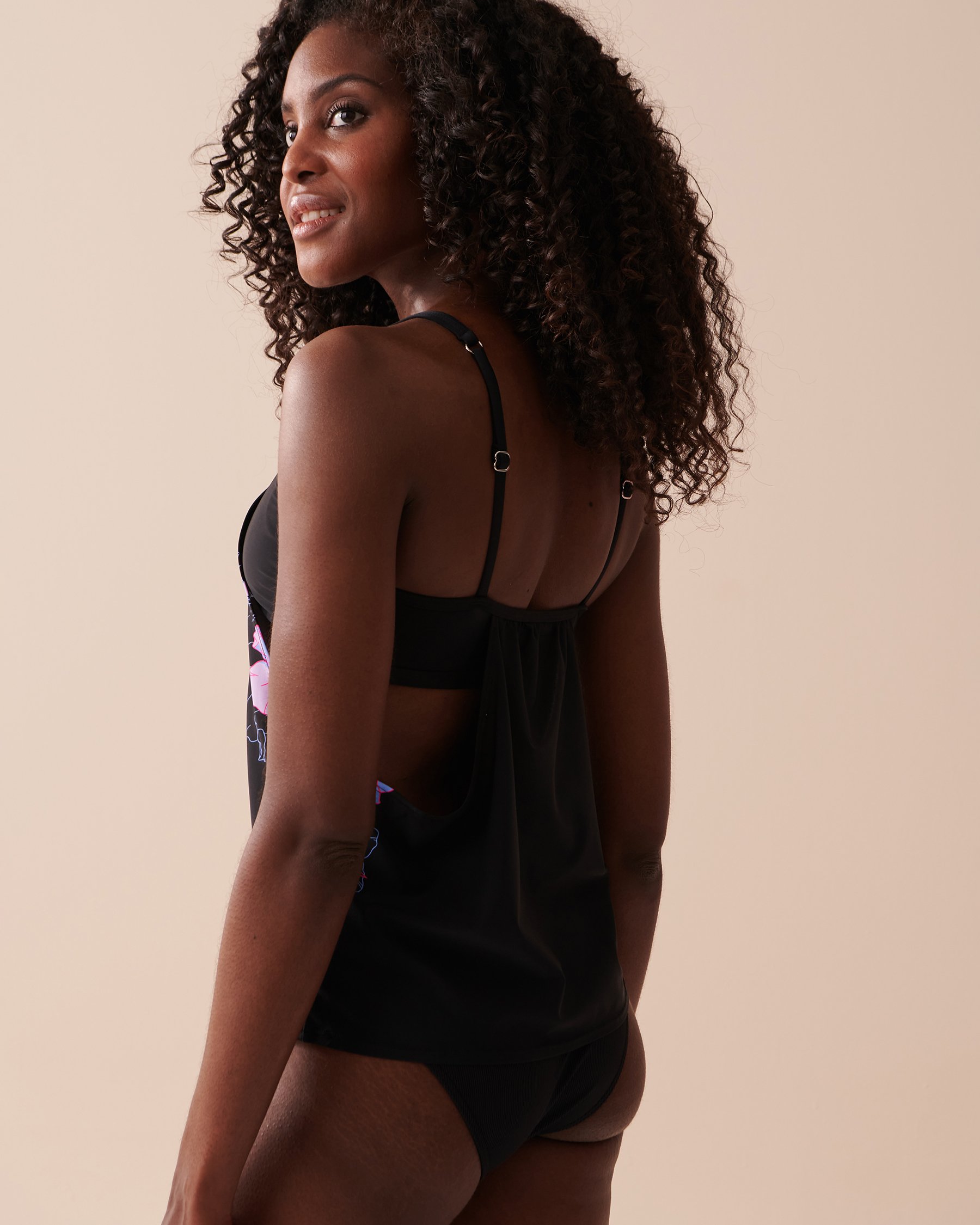 LA VIE EN ROSE AQUA Haut tankini bralette NEON FLOWERS Fleurs néons 70100586 - View2