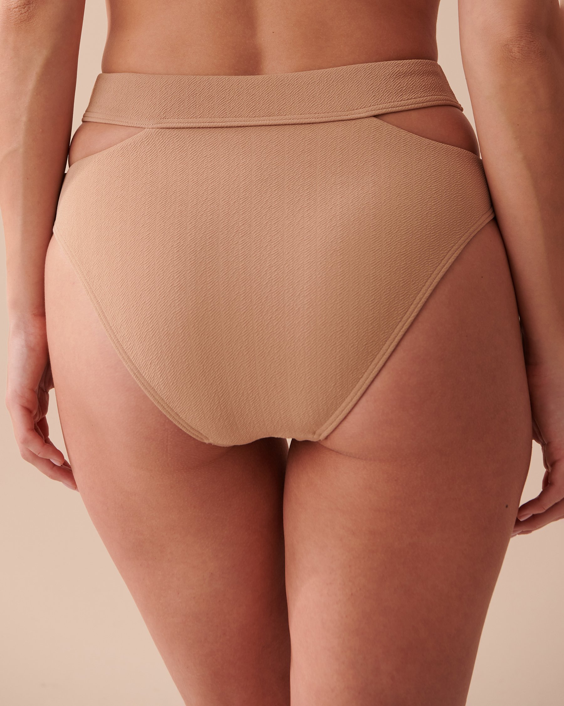 LA VIE EN ROSE AQUA PALM BEACH High Waist Bikini Bottom Gold Sand 70300543 - View2