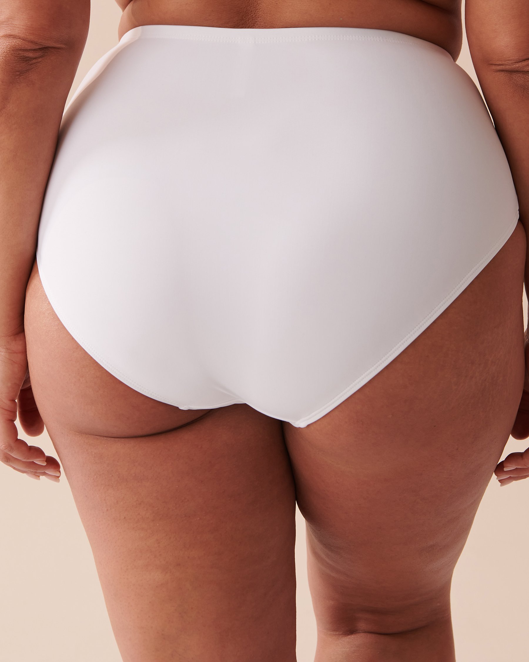 LA VIE EN ROSE AQUA Recycled Fibers Draped High Waist Bikini Bottom Bright White 70300538 - View5