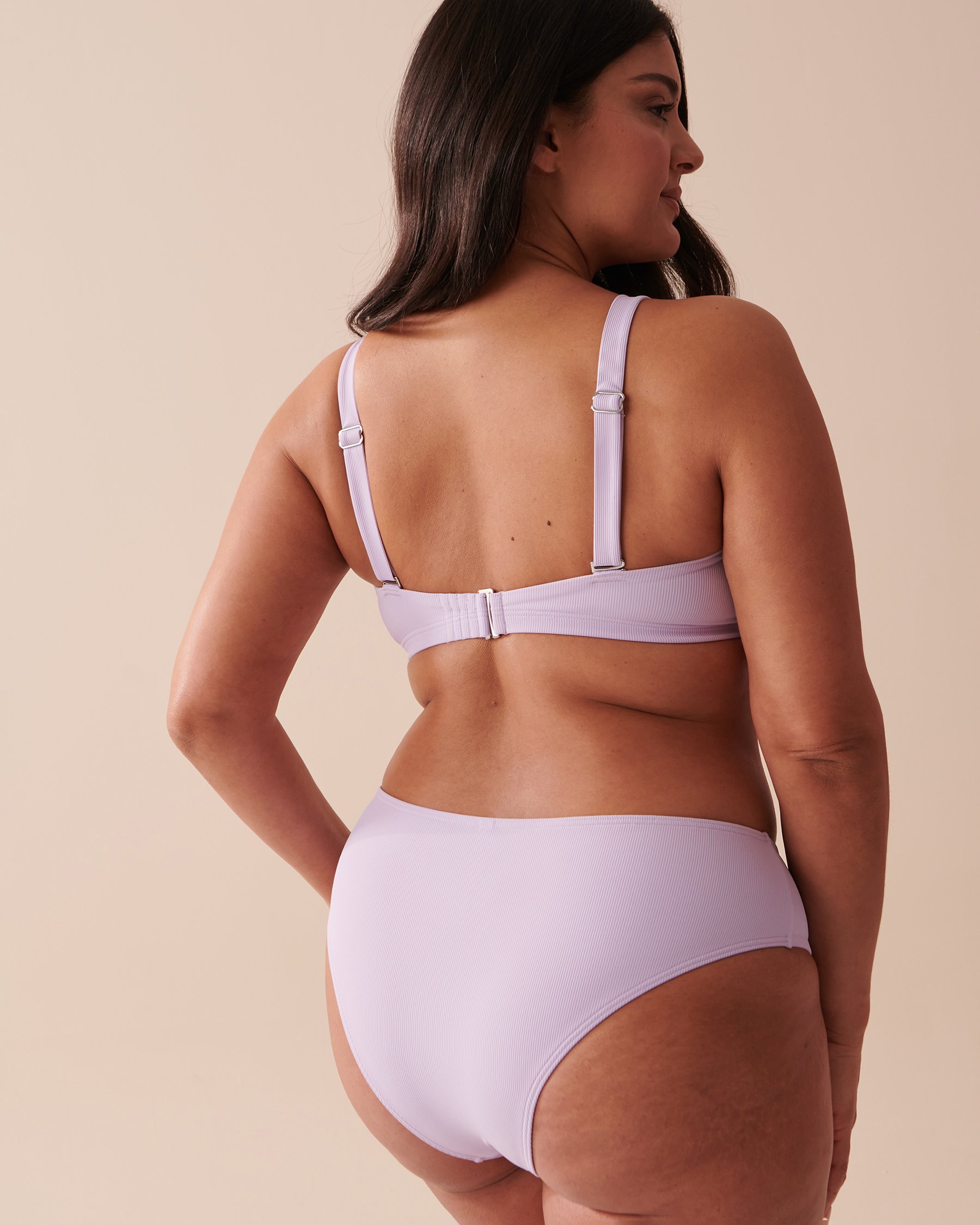 LA VIE EN ROSE AQUA Haut de bikini triangle bonnet D texturé PASTEL Lilas pastel 70200120 - View2