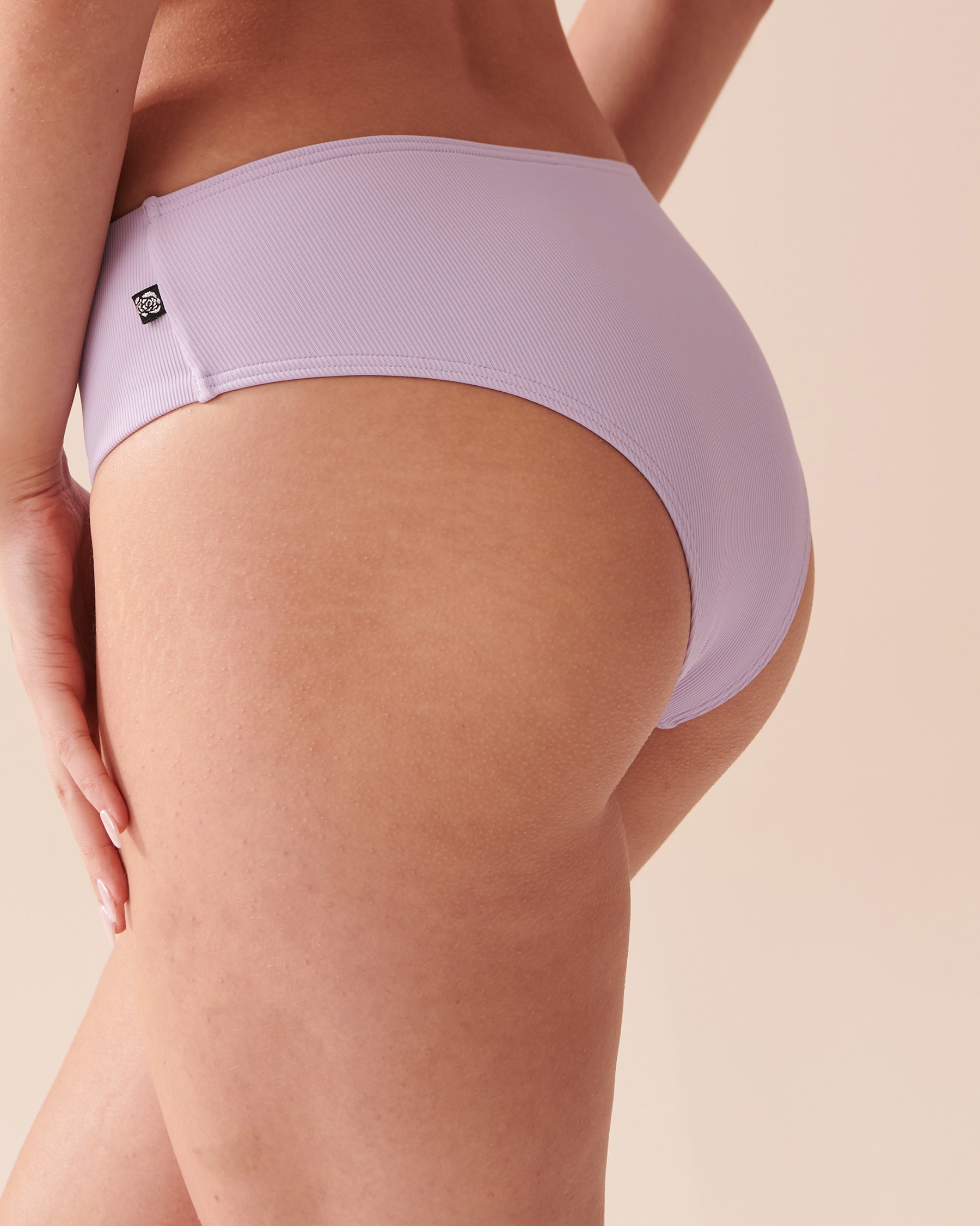 LA VIE EN ROSE AQUA TEXTURED PASTEL Mid Waist Cheeky Bikini Bottom Pastel Lilac 70300536 - View7