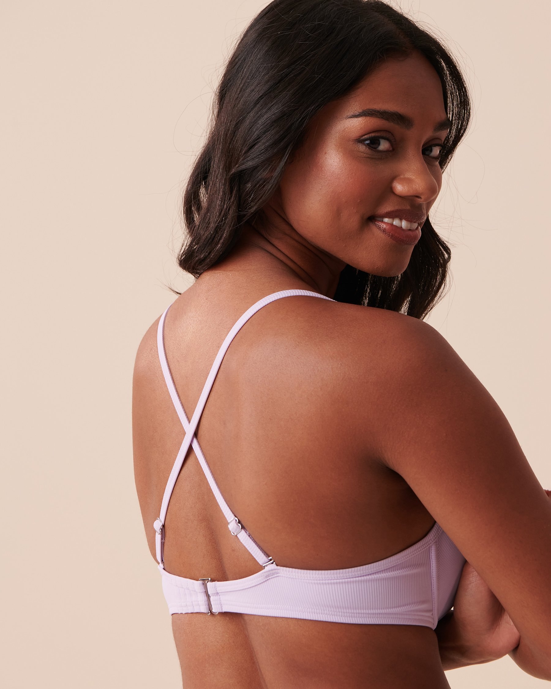 LA VIE EN ROSE AQUA TEXTURED PASTEL Push-up Bikini Top Pastel Lilac 70100569 - View3