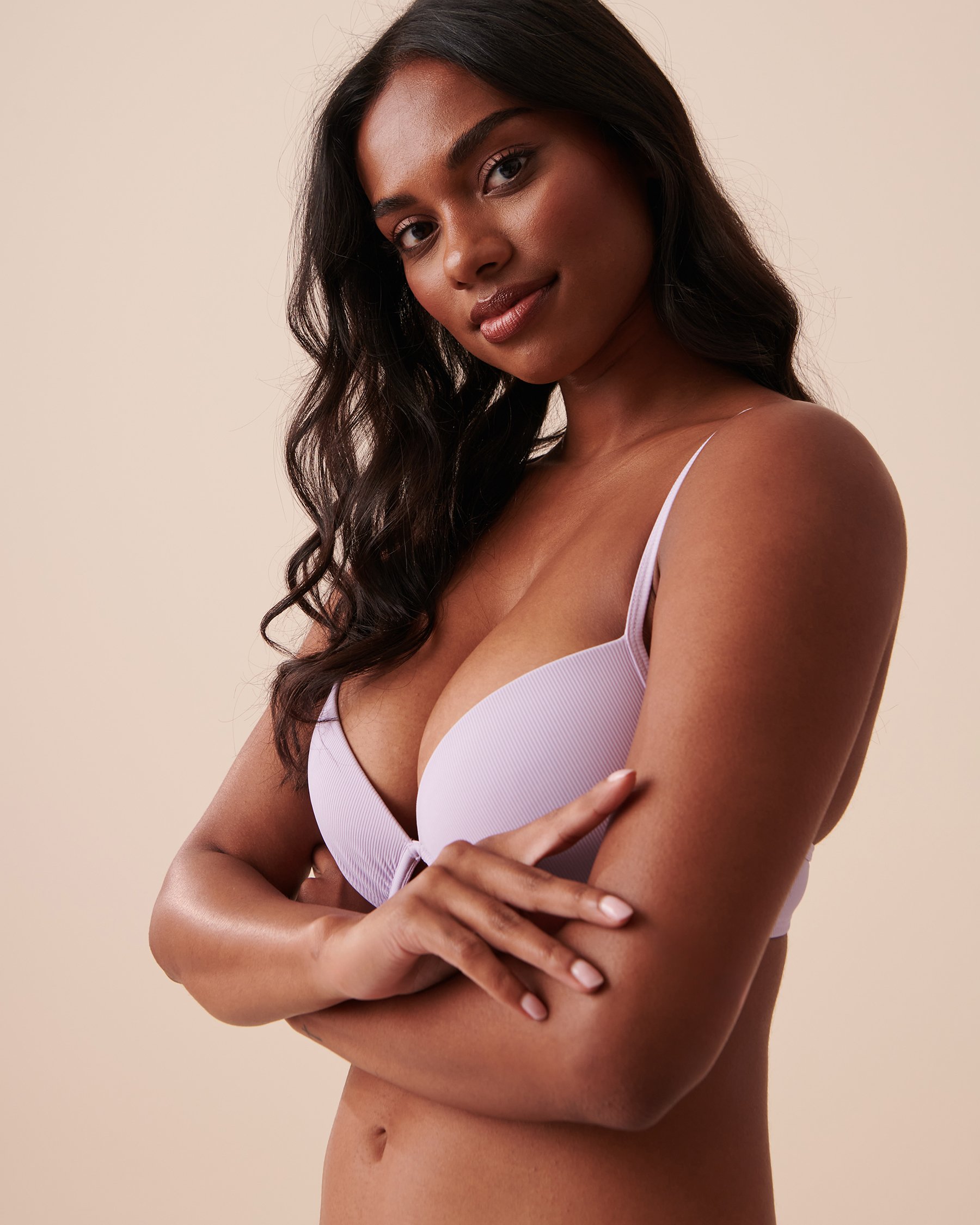 LA VIE EN ROSE AQUA TEXTURED PASTEL Push-up Bikini Top Pastel Lilac 70100569 - View4