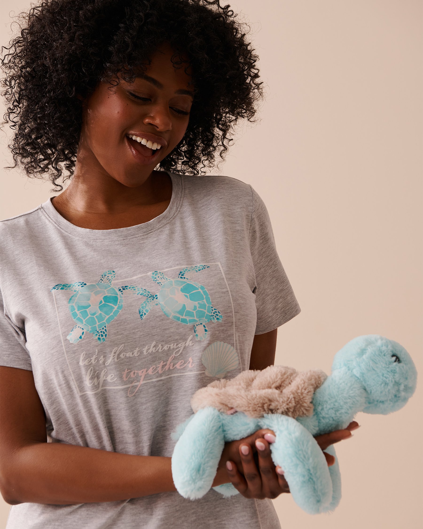 LA VIE EN ROSE Stuffed Turtle Icy Blue 40700322 - View1