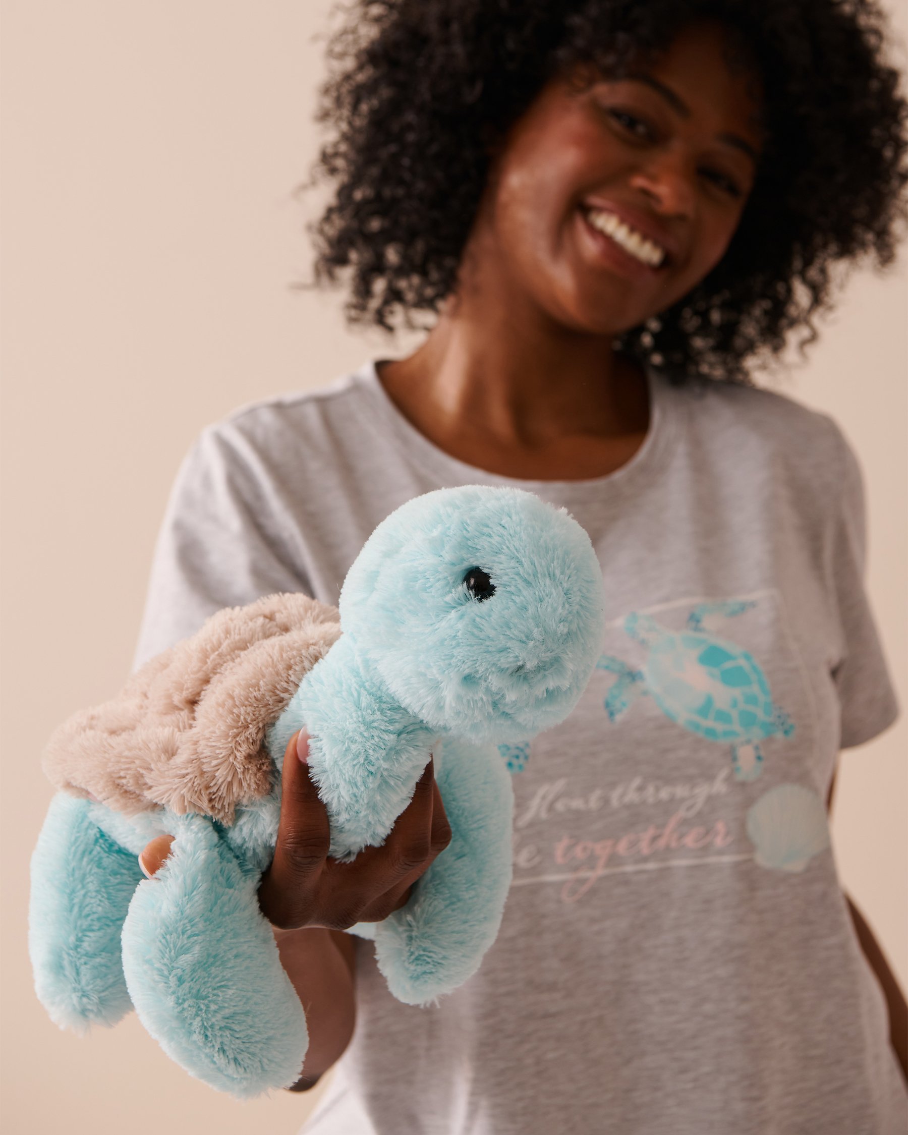LA VIE EN ROSE Stuffed Turtle Icy Blue 40700322 - View2