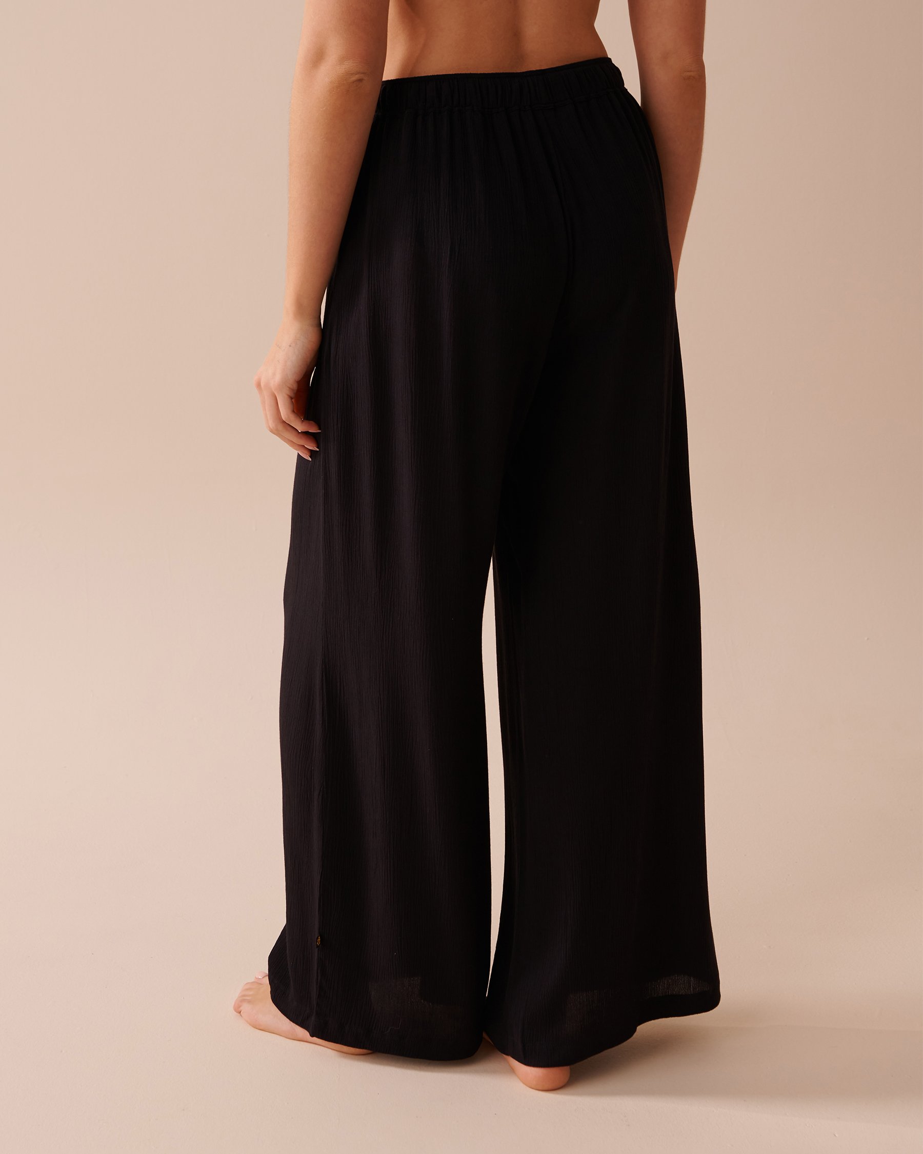 LA VIE EN ROSE AQUA Pantalon jambe large Noir 80200049 - Voir2