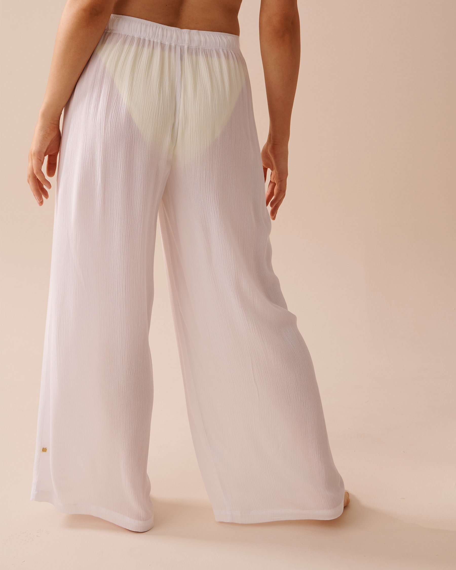 LA VIE EN ROSE AQUA Wide Leg Pants White 80200049 - View2