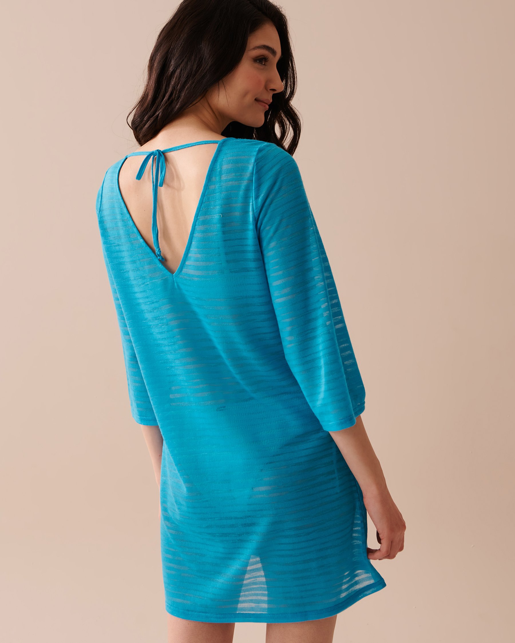LA VIE EN ROSE AQUA Tunique manches 3/4 à rayures ombrées Bleu océan 80300092 - Voir2