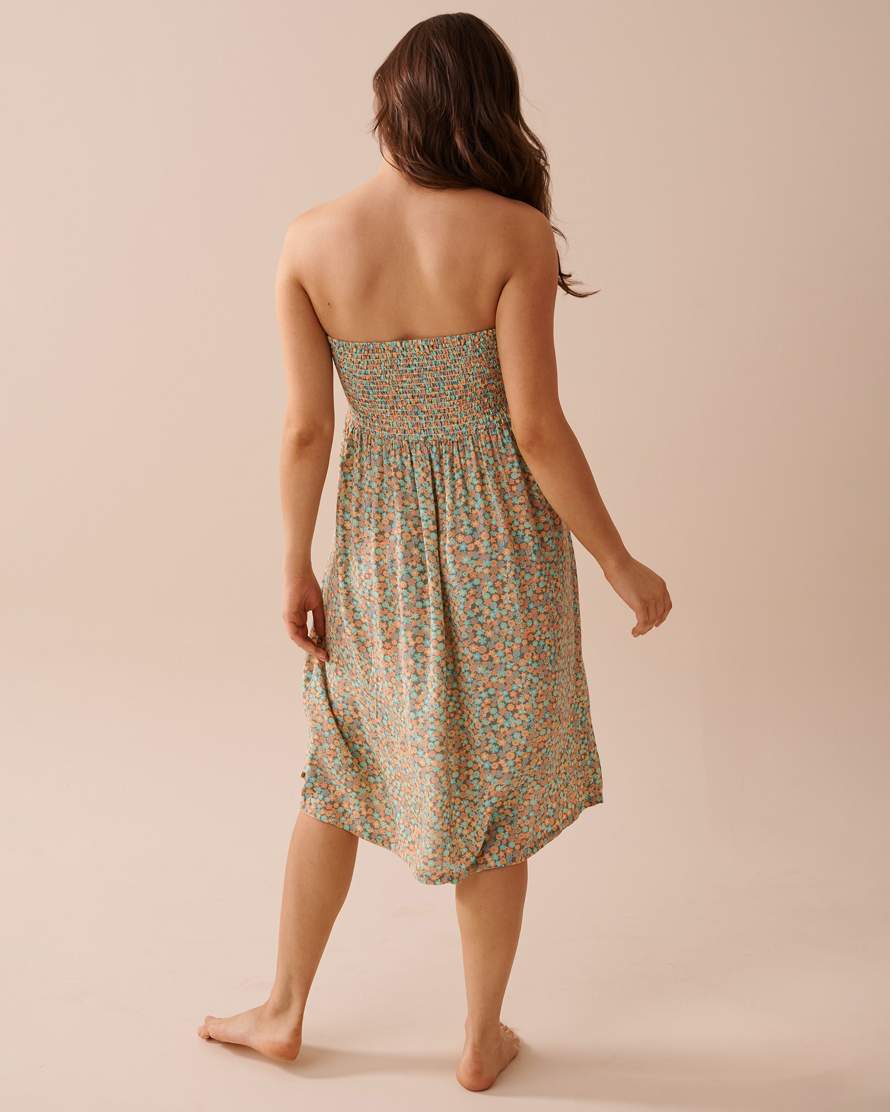 LA VIE EN ROSE AQUA Robe sans bretelles convertible Cocktail floral 80300090 - View2