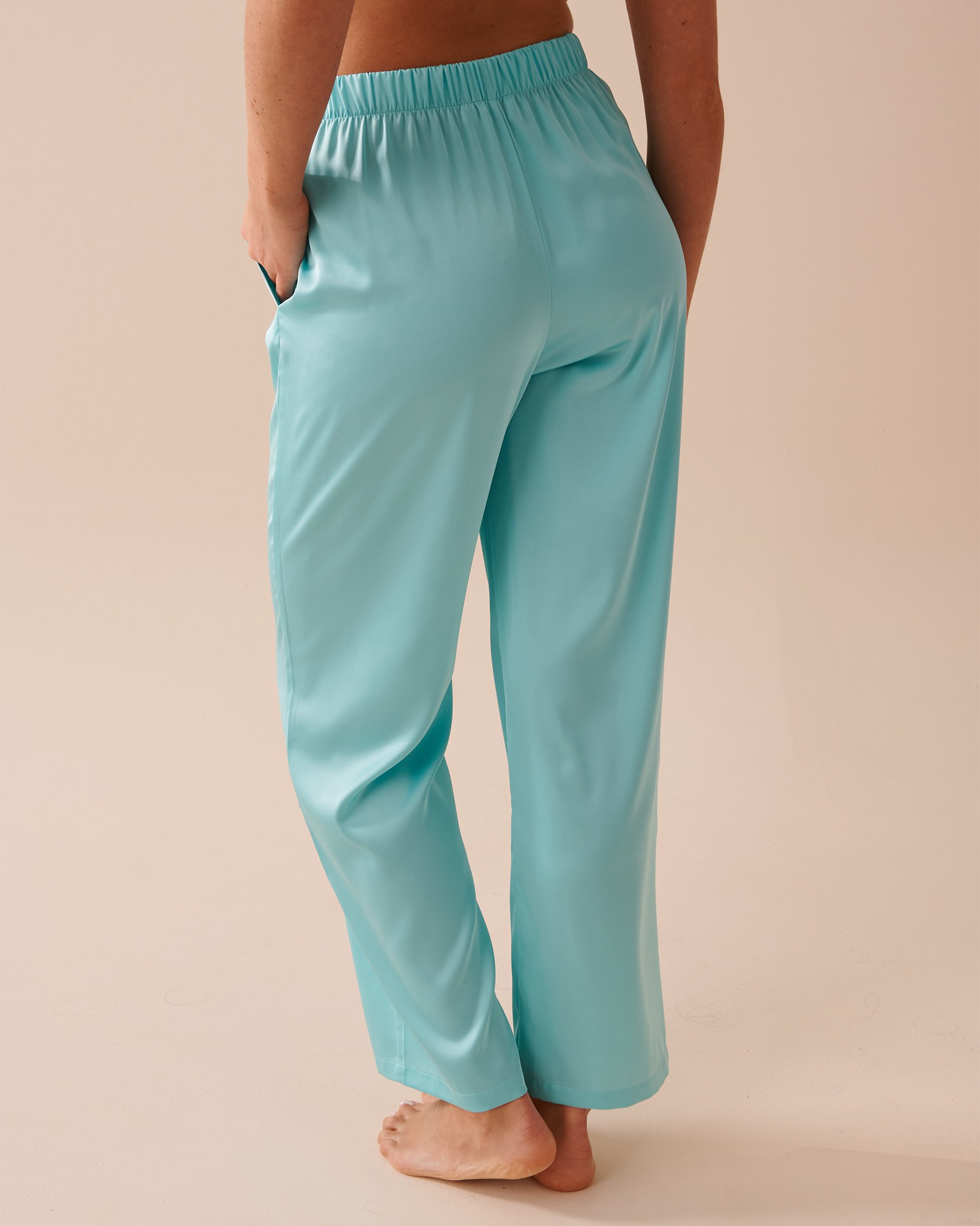 LA VIE EN ROSE Satin Pants Blue Raspberry Slush 60200100 - View2