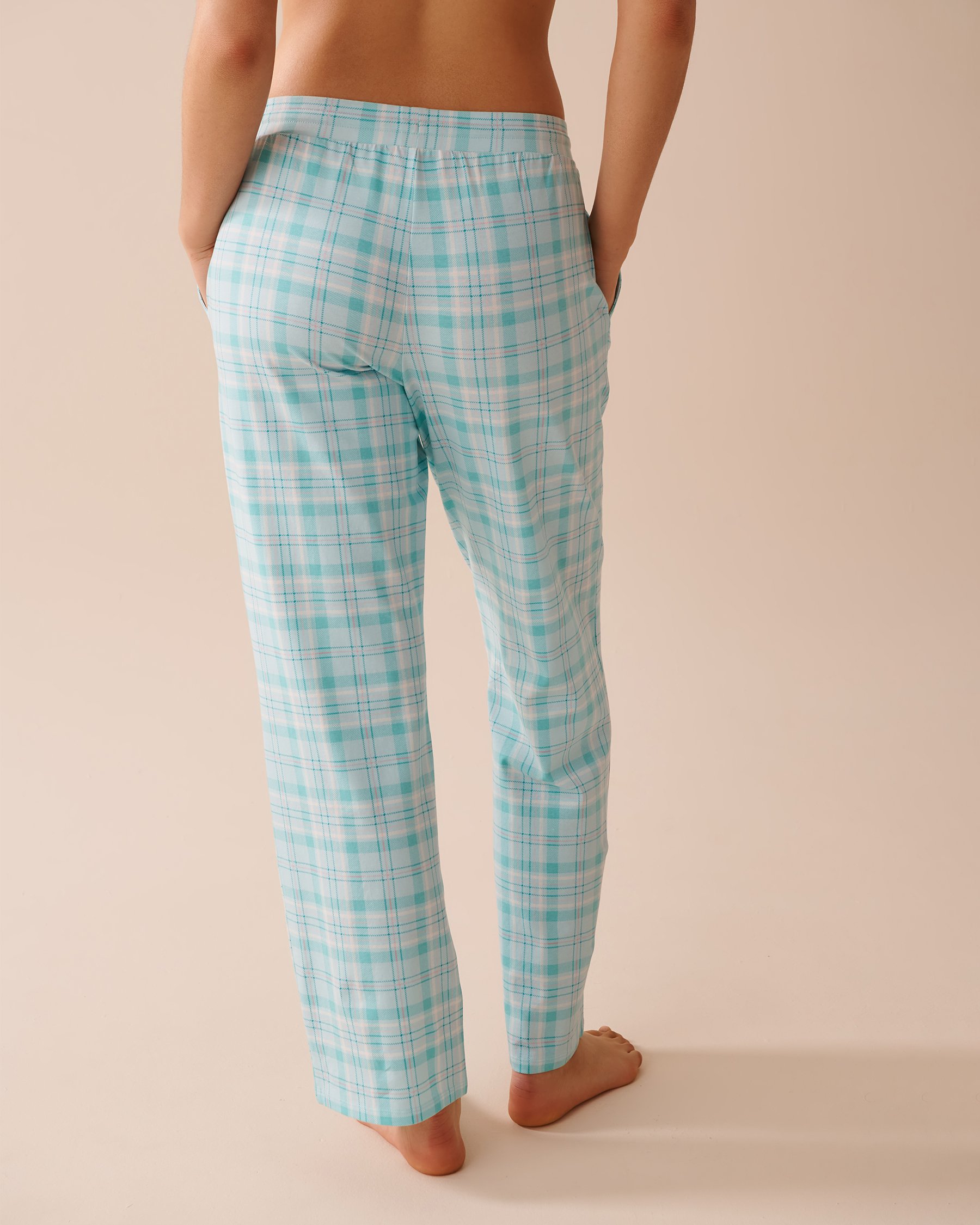 LA VIE EN ROSE Striped Cotton Pajama Pants Icy Blue Stripes 40200570 - View2