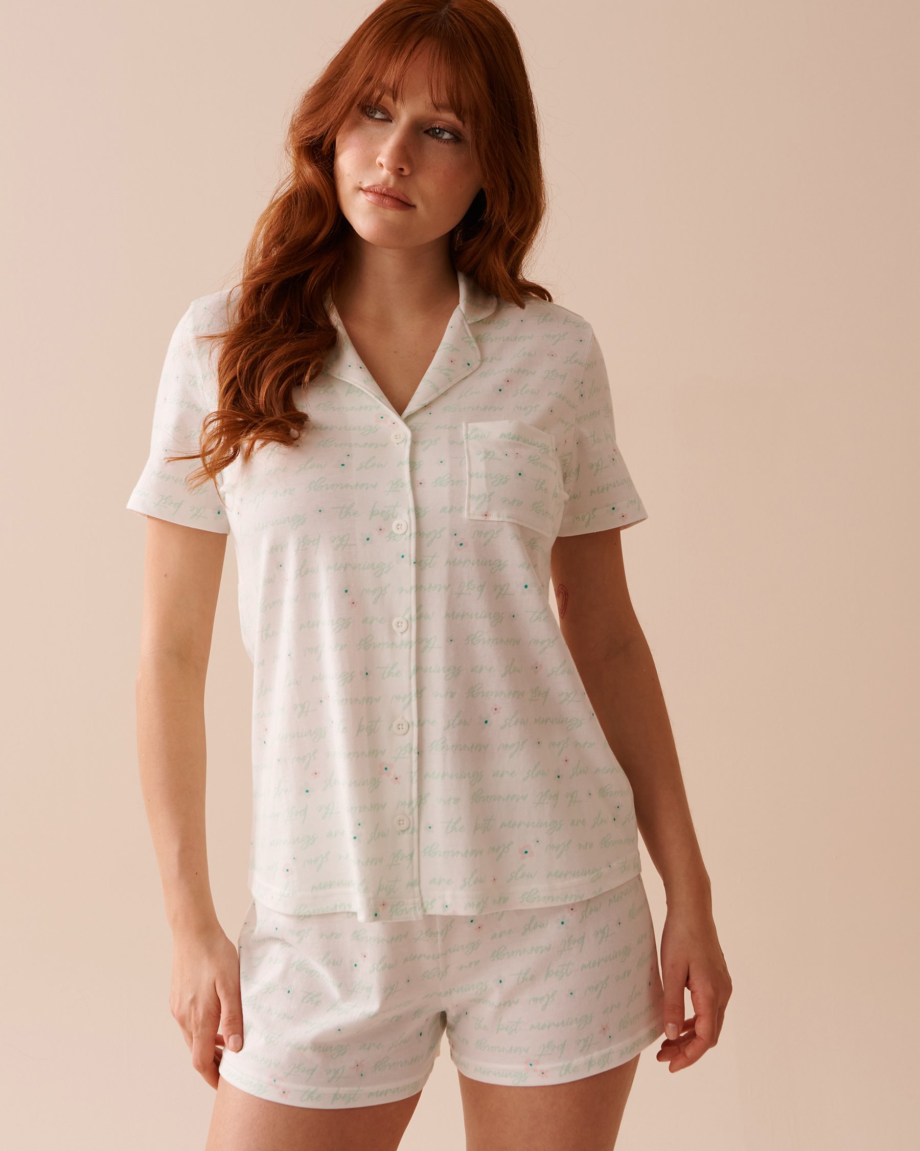 LA VIE EN ROSE Slow Mornings Print Shirt PJ Set Slow Mornings 40400066 - View3