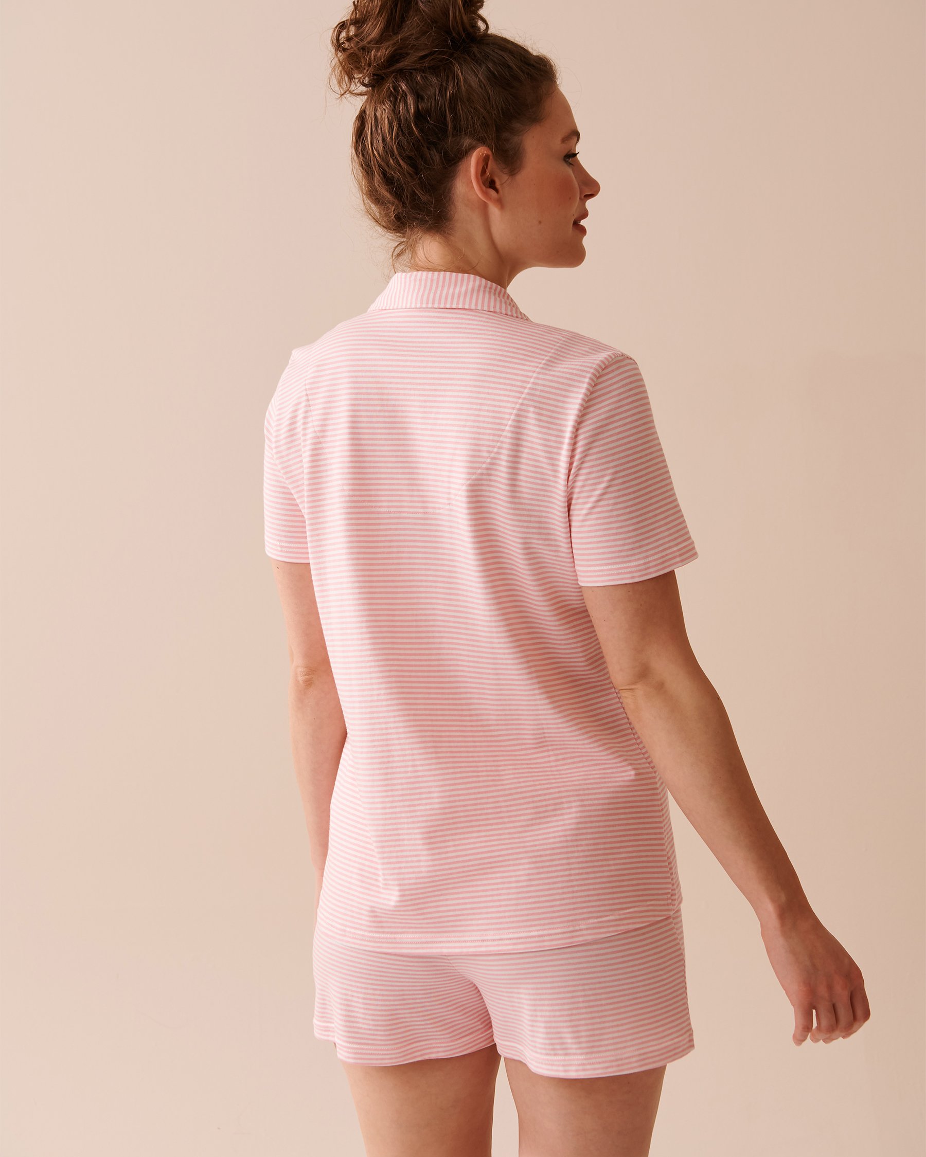 LA VIE EN ROSE Ensemble pyjama à rayures avec chemisier Rayures rose bonbon 40400066 - Voir2