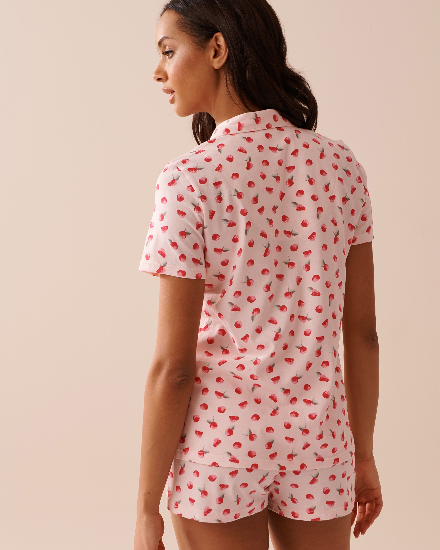 LA VIE EN ROSE Raspberry Print Shirt PJ Set Raspberries 40400066 - View2