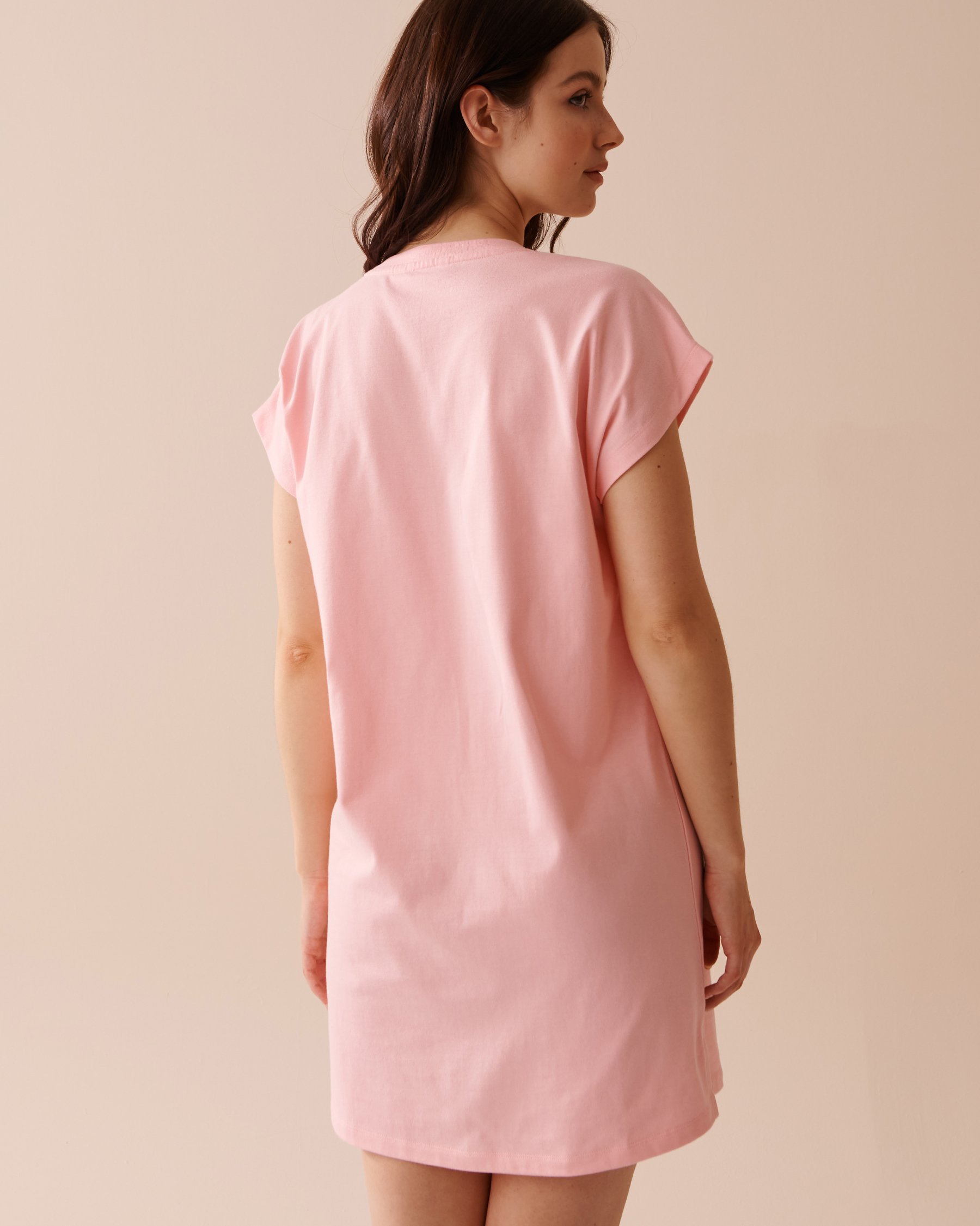 LA VIE EN ROSE Cotton Short Sleeve Sleepshirt Candy Pink 40500358 - View2