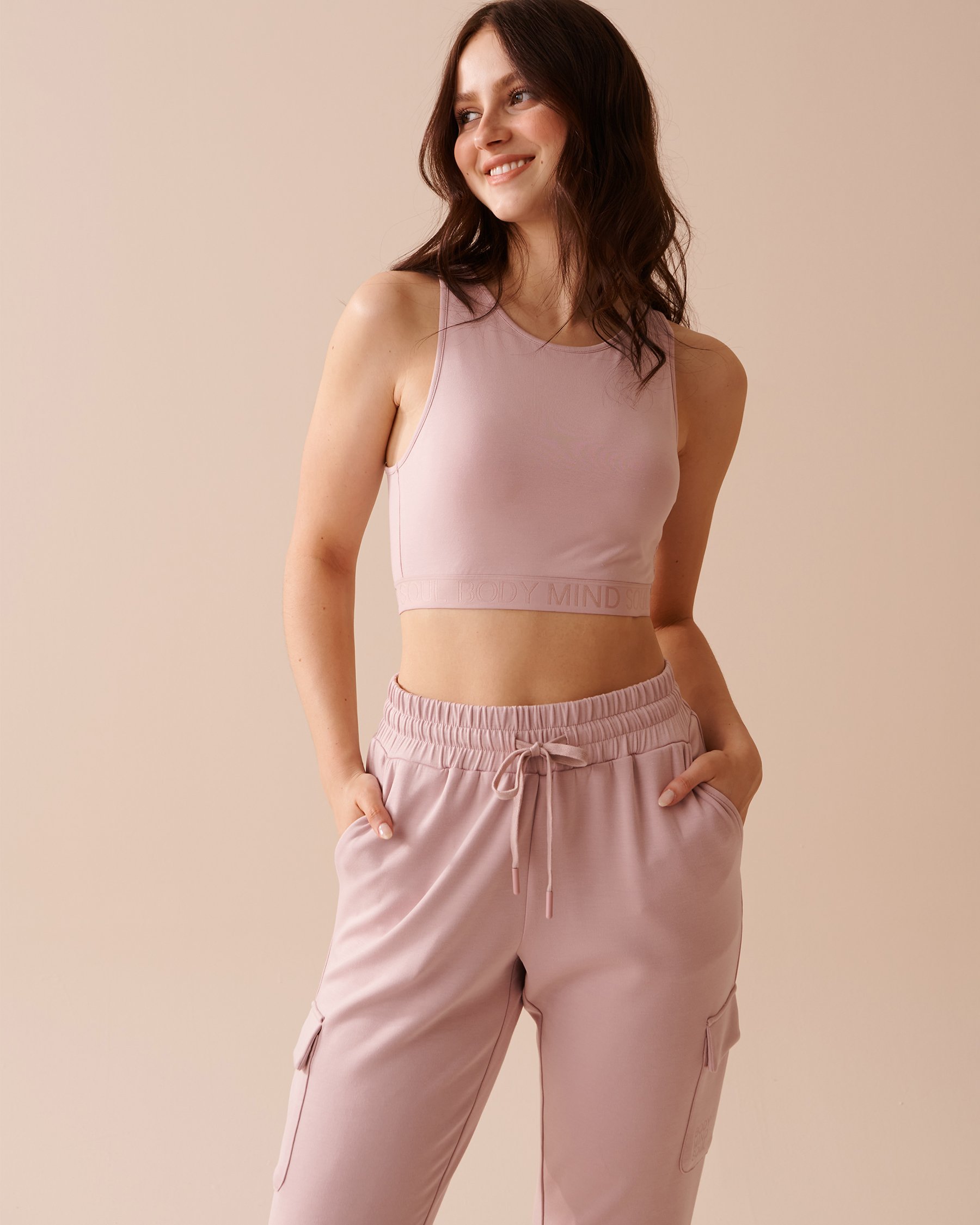 LA VIE EN ROSE Camisole courte en modal Rose poudré 50100088 - Voir3