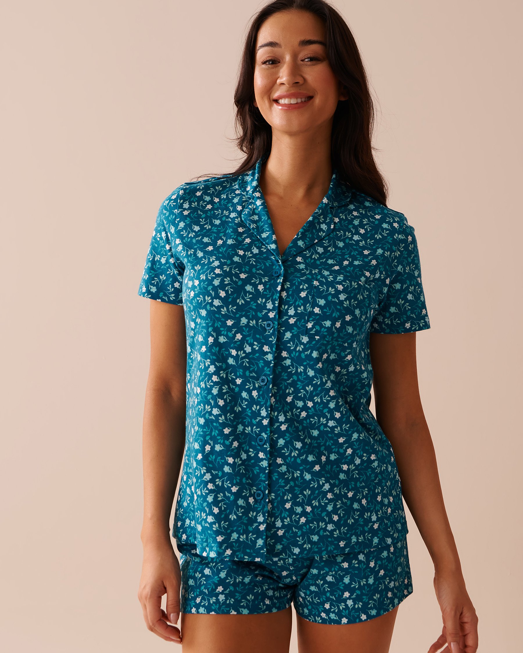 LA VIE EN ROSE Floral Print Shirt PJ Set Daisy Garden 40400066 - View1