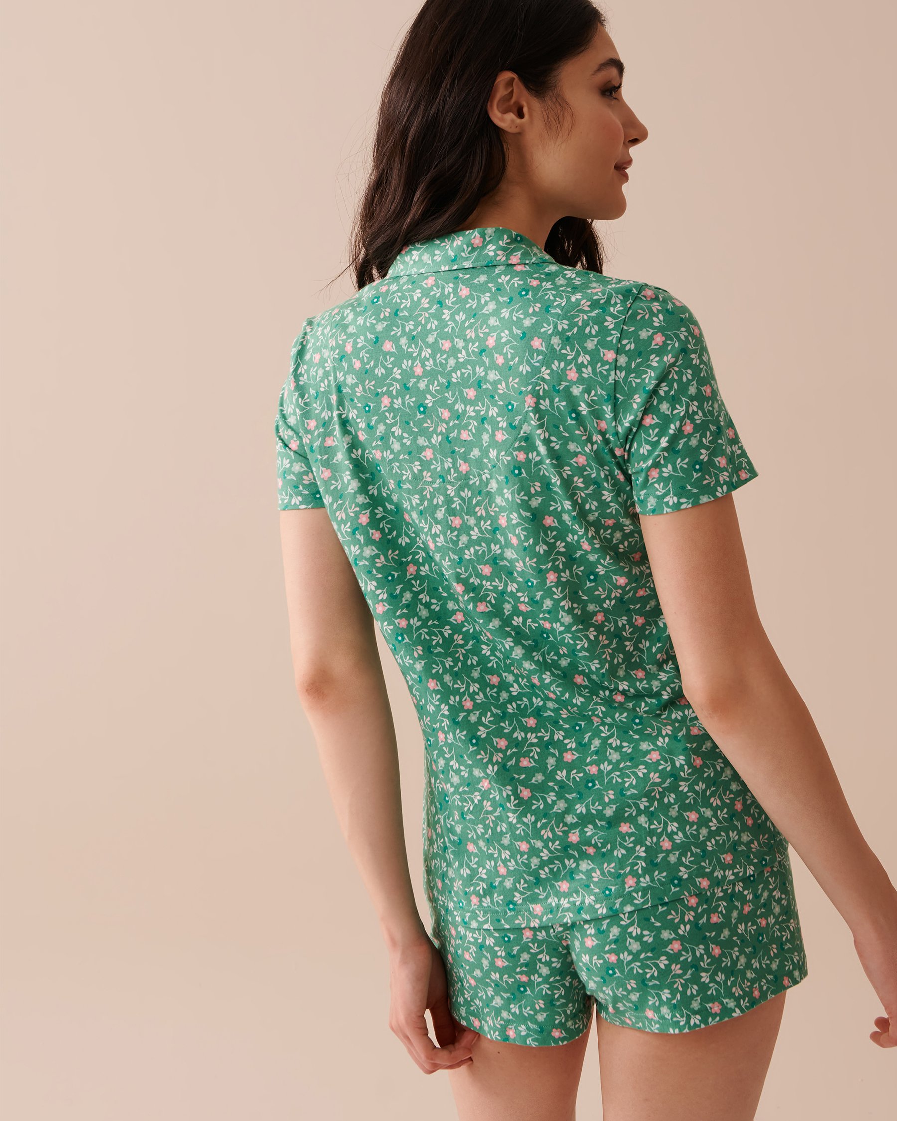 LA VIE EN ROSE Floral Print Shirt PJ Set Flower Garden 40400066 - View2