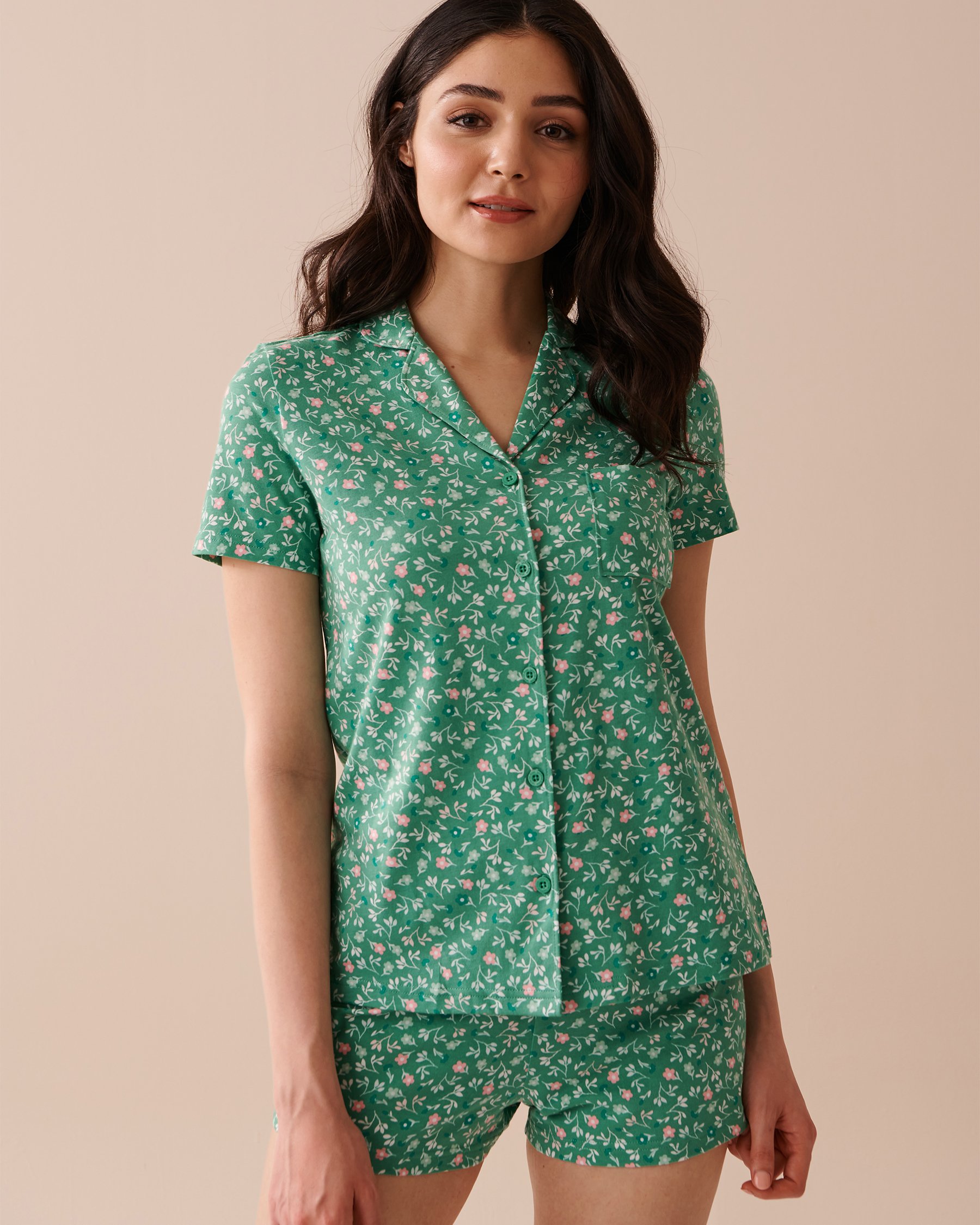 LA VIE EN ROSE Floral Print Shirt PJ Set Flower Garden 40400066 - View3