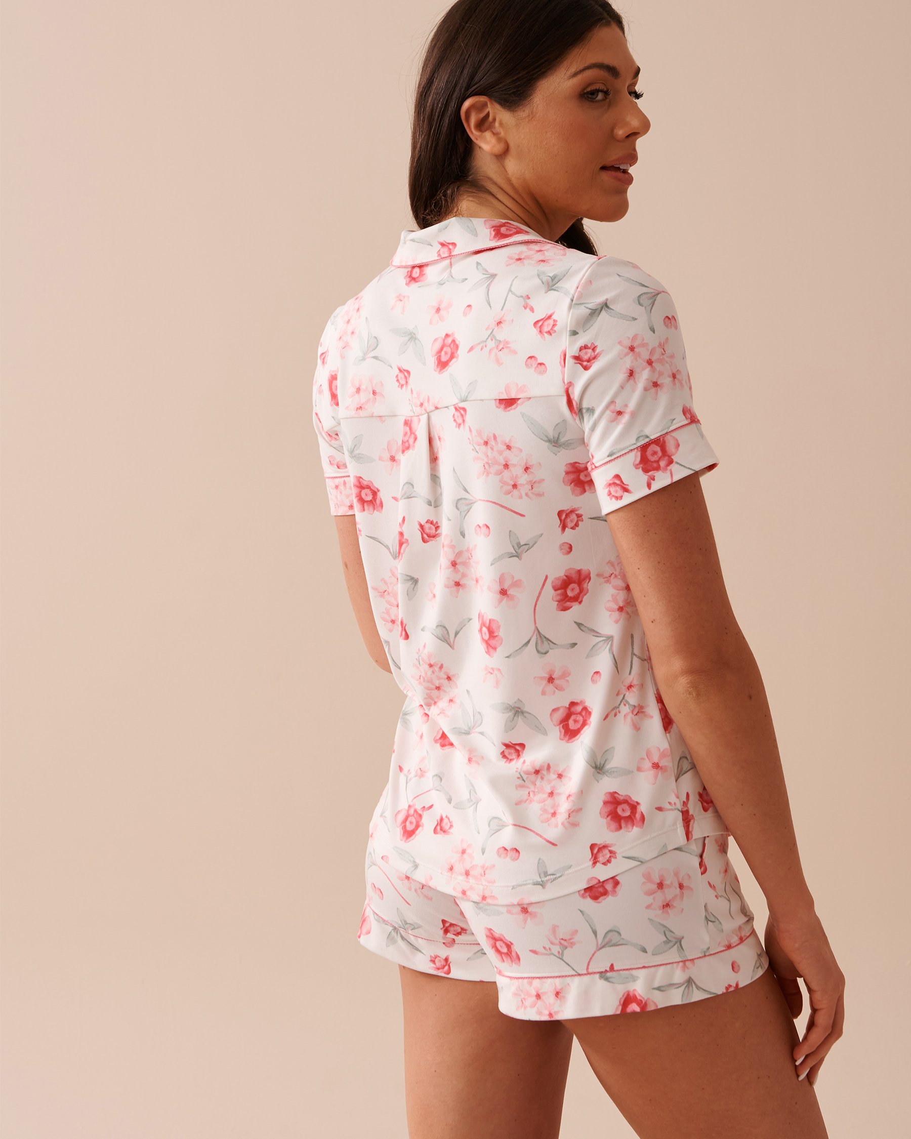 LA VIE EN ROSE Pink Floral Super Soft Button-down Shirt Pink Flower Garden 40100573 - View2