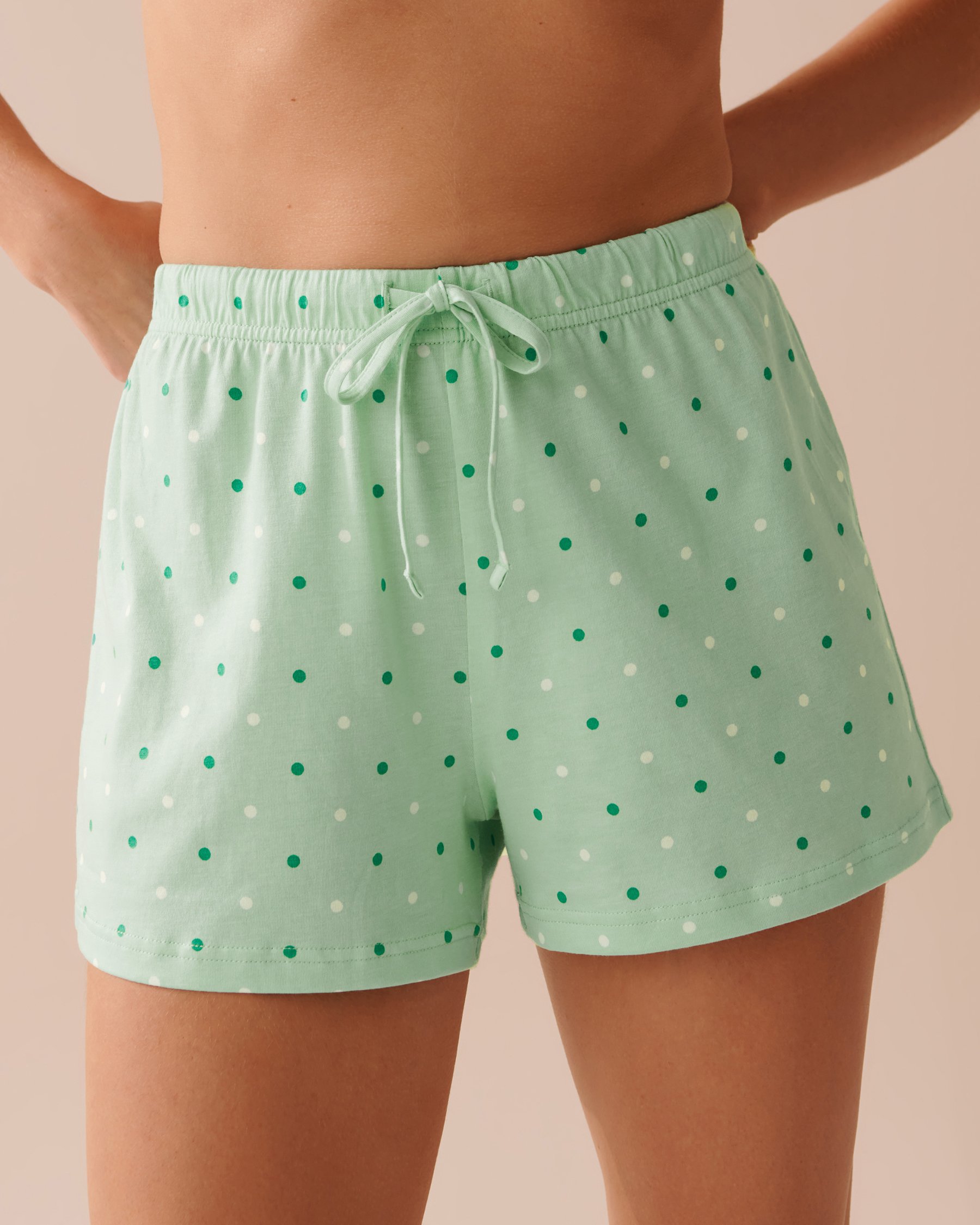 LA VIE EN ROSE Polka Dot Print Shirt PJ Set Pistachio Polka Dots 40400066 - View4