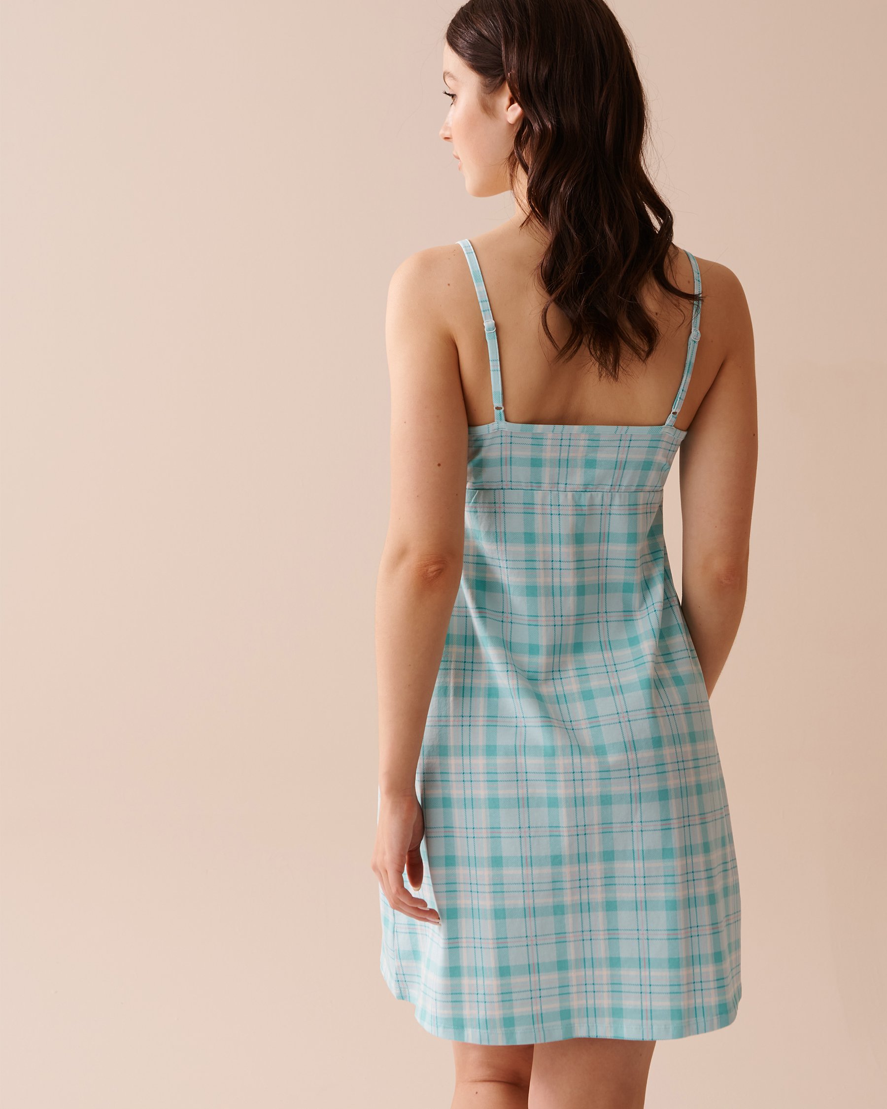 LA VIE EN ROSE Striped Cotton Nightie Icy Blue Stripes 40500356 - View2